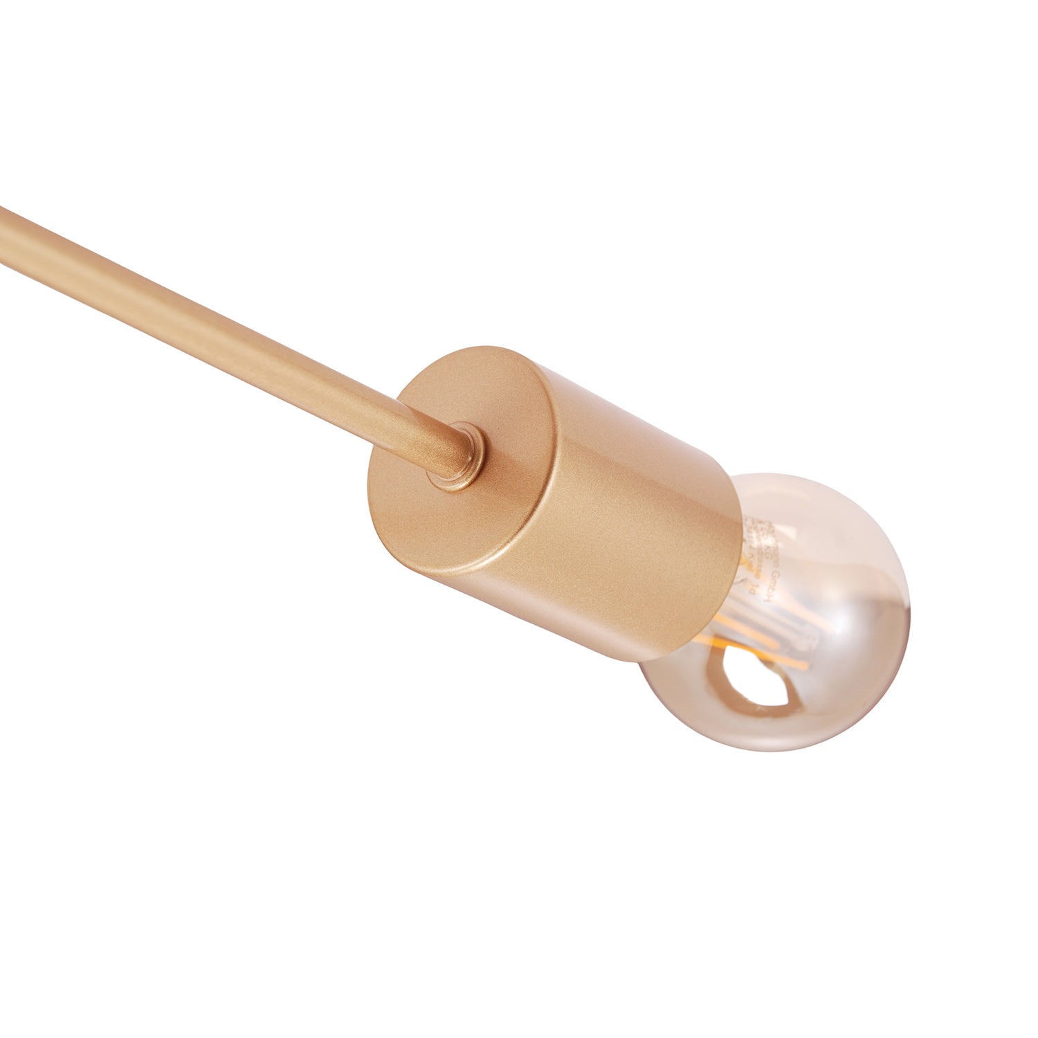 Industrial Designer Styled Satin Gold Ceiling Light with Straight Metal Arms Image 3