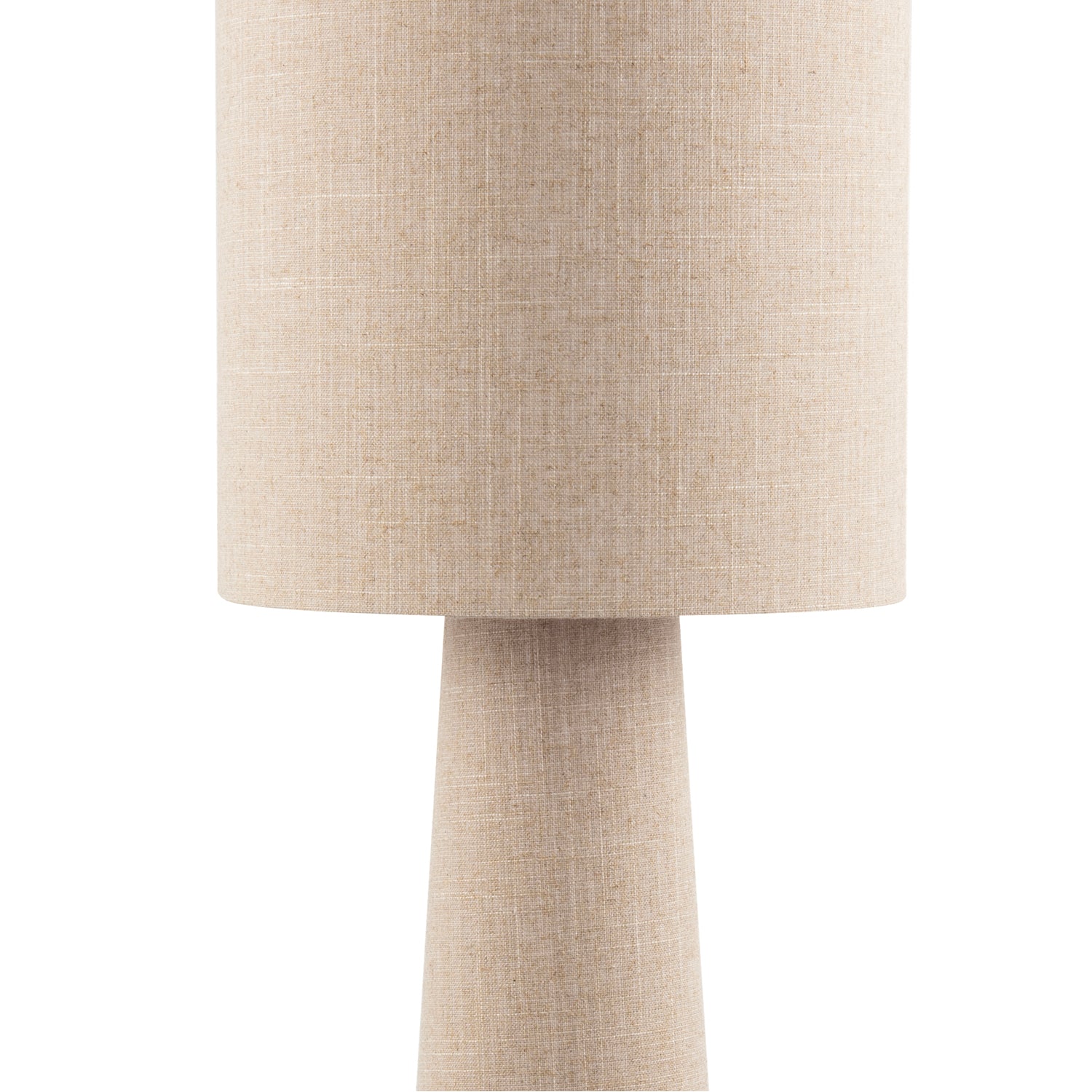 Modern Natural Oatmeal Linen Floor Lamp with Fabric Shade and Base Image 4