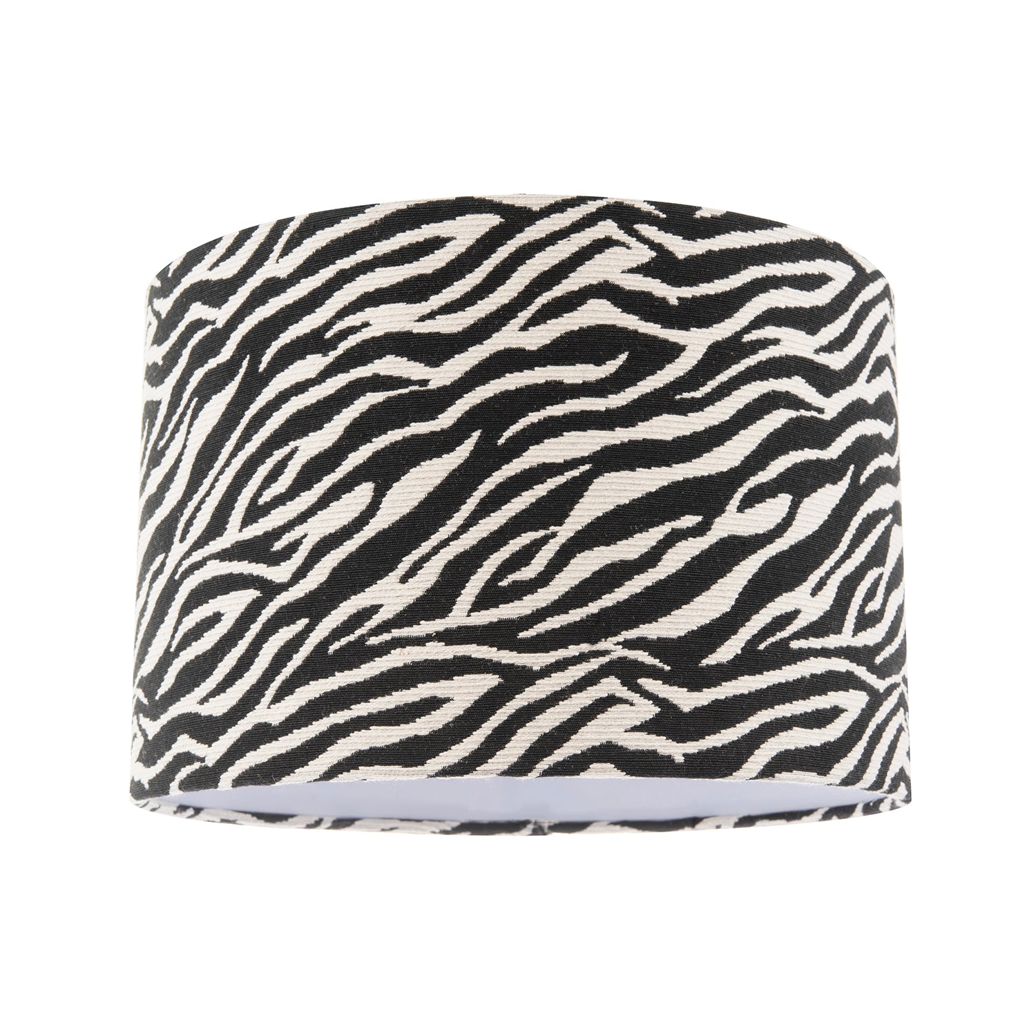 Zebra Themed Lamp Shade in Textured Jacquard Fabric with Cotton Lining Image 1
