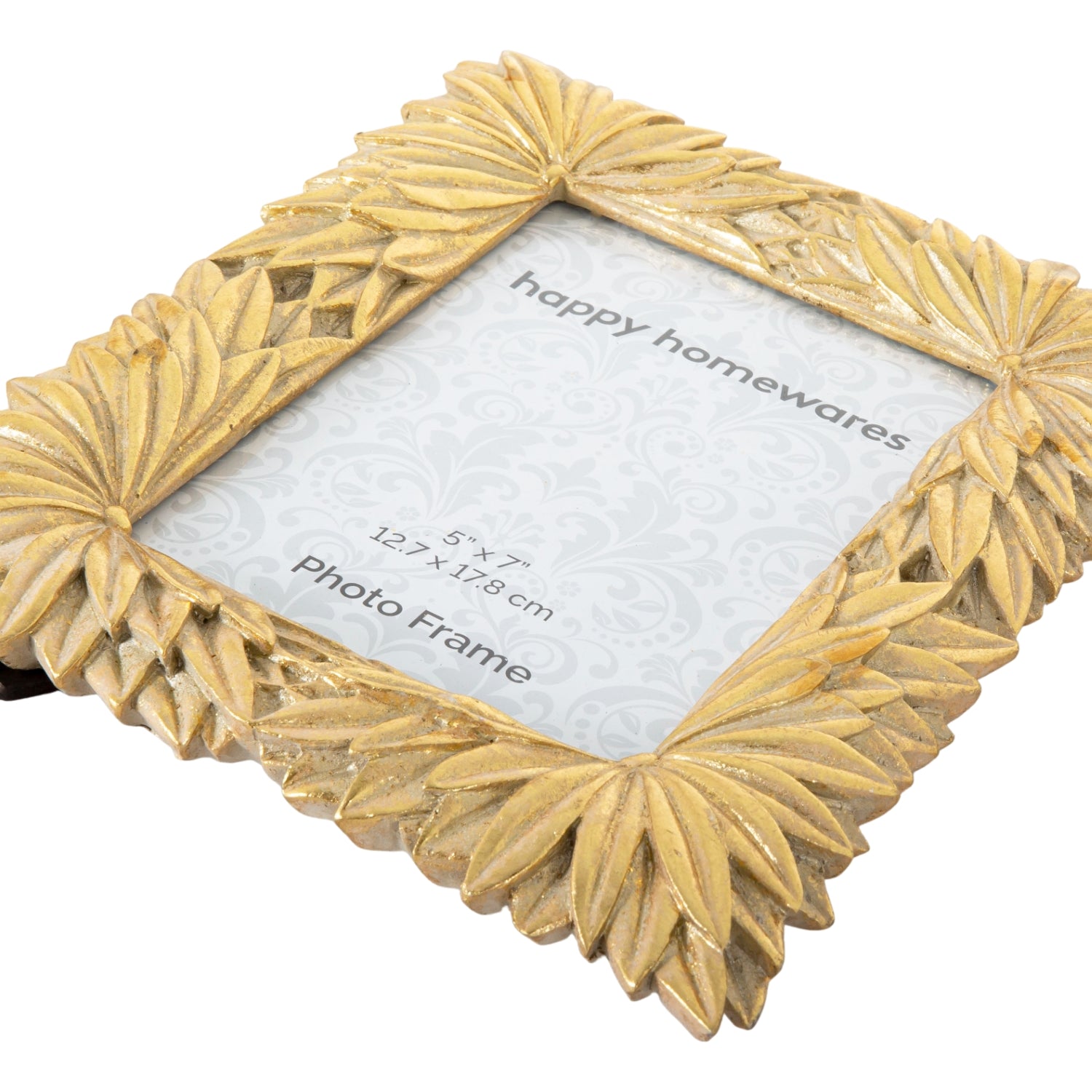 Stylish and Classic Bright Mat Gold Resin 5x7 Picture Frame with Sunflower Decor Image 5