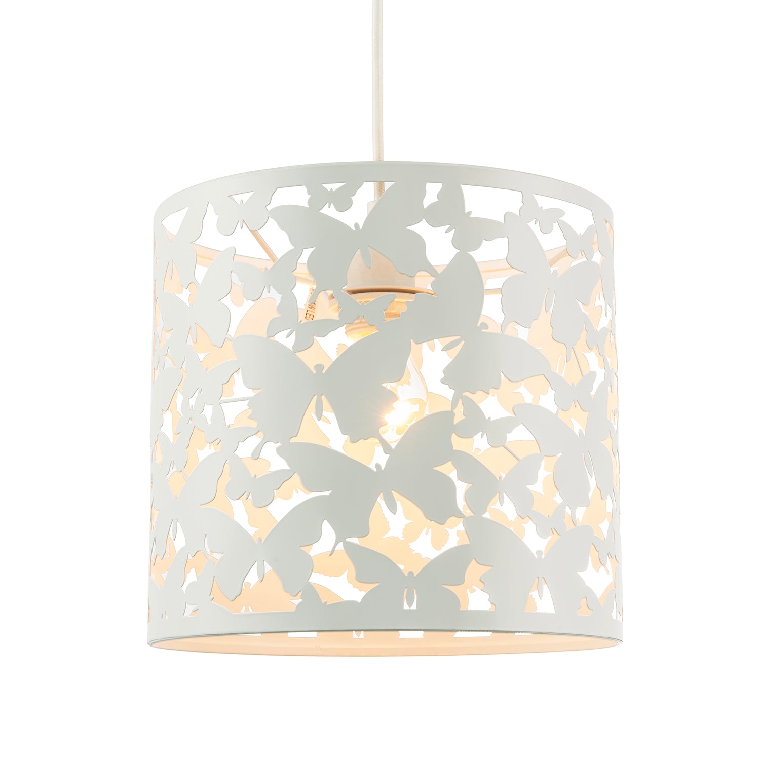Unique Butterfly Themed Pendant Ceiling Light Shade in Gloss White Image 1