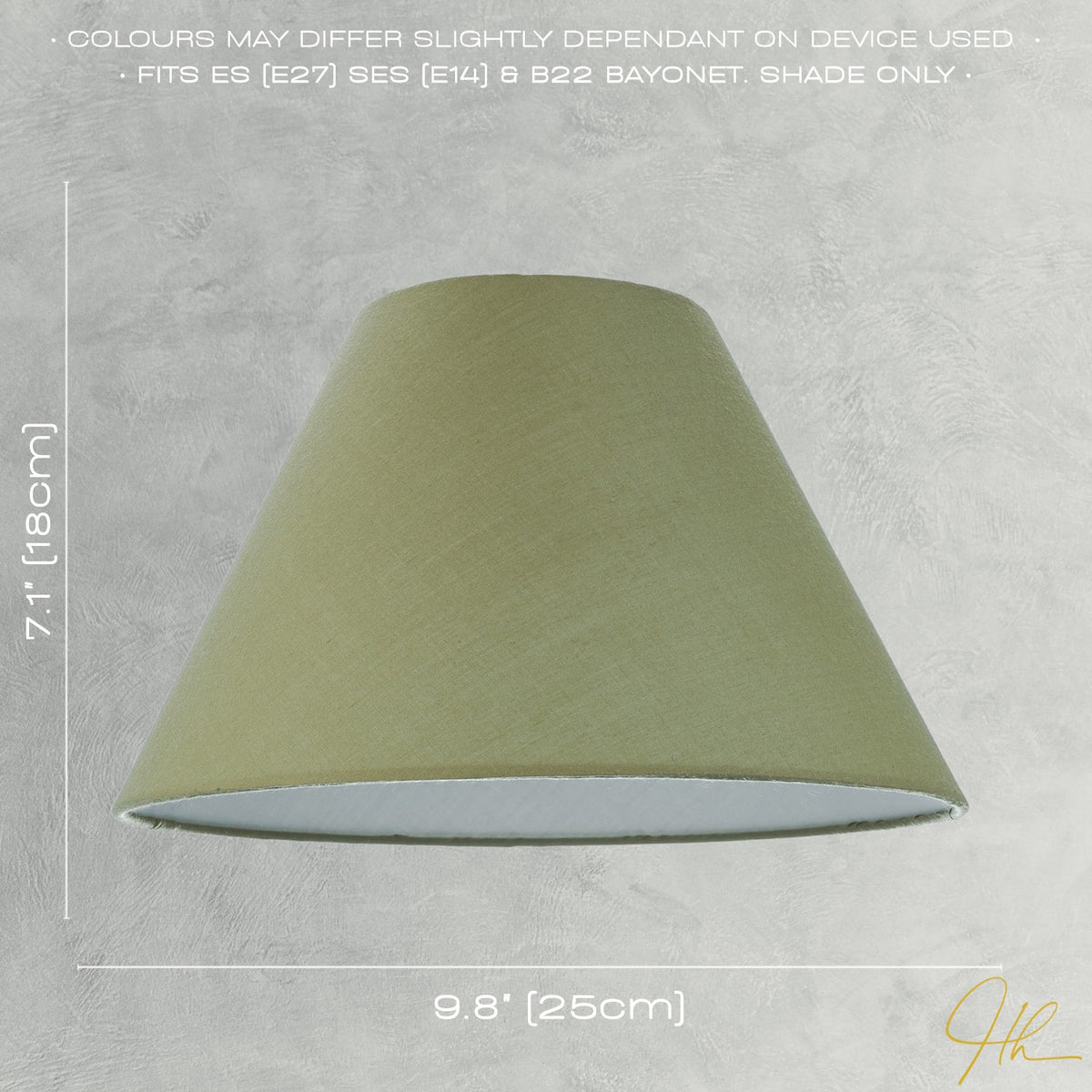 10 Inch Olive Green Cotton Coolie Lampshade for Table Lamp or Pendant Image 6