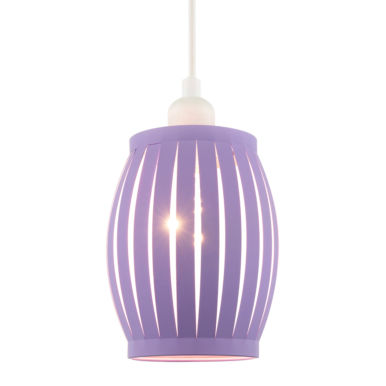 Modern Unique Grill Style Ceiling Pendant Lighting Shade in Soft Lilac Image 2