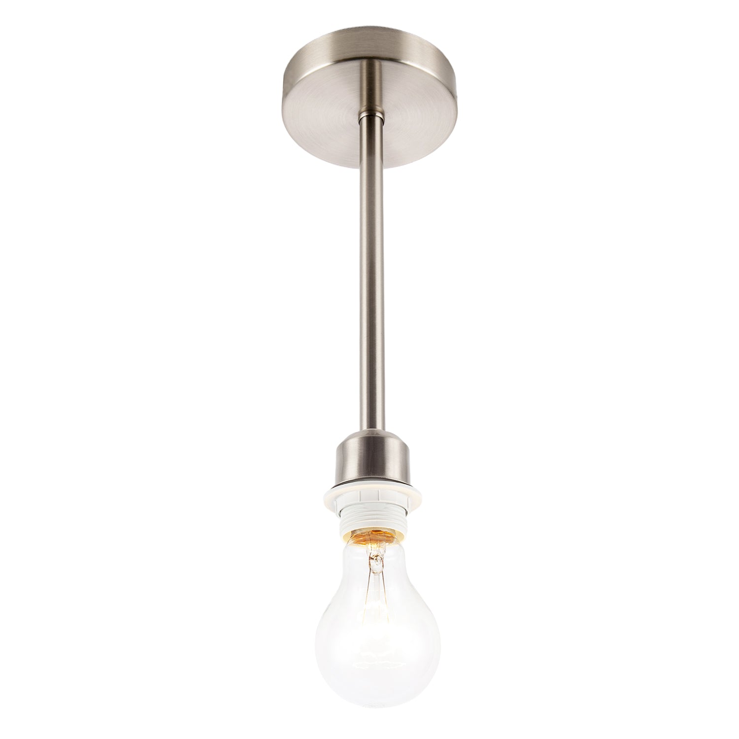 Classic Satin Nickel Ceiling Light Fixture to Showcase Lamp Shades Image 2