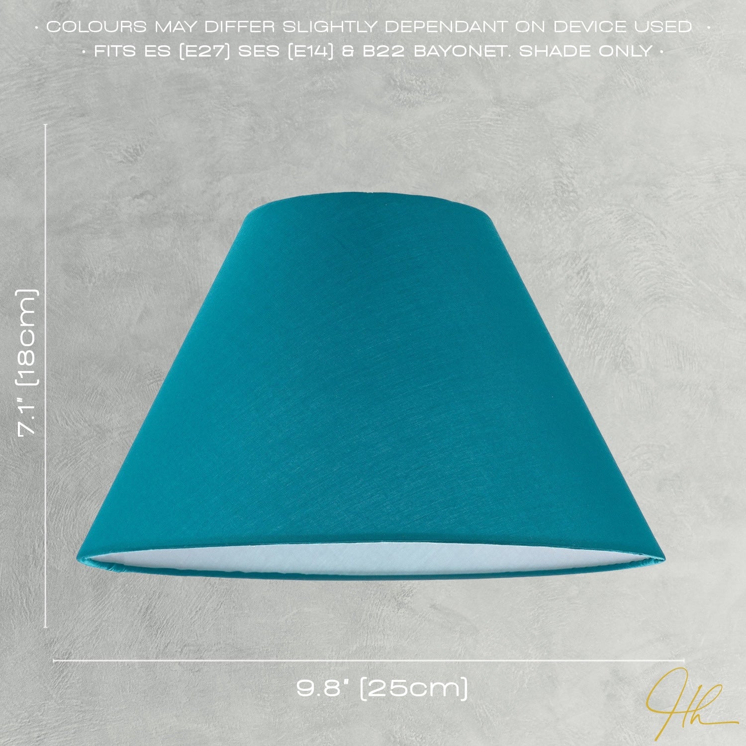 10 Inch Vivid Teal Cotton Coolie Shade for Table Lamp or Pendant Image 5