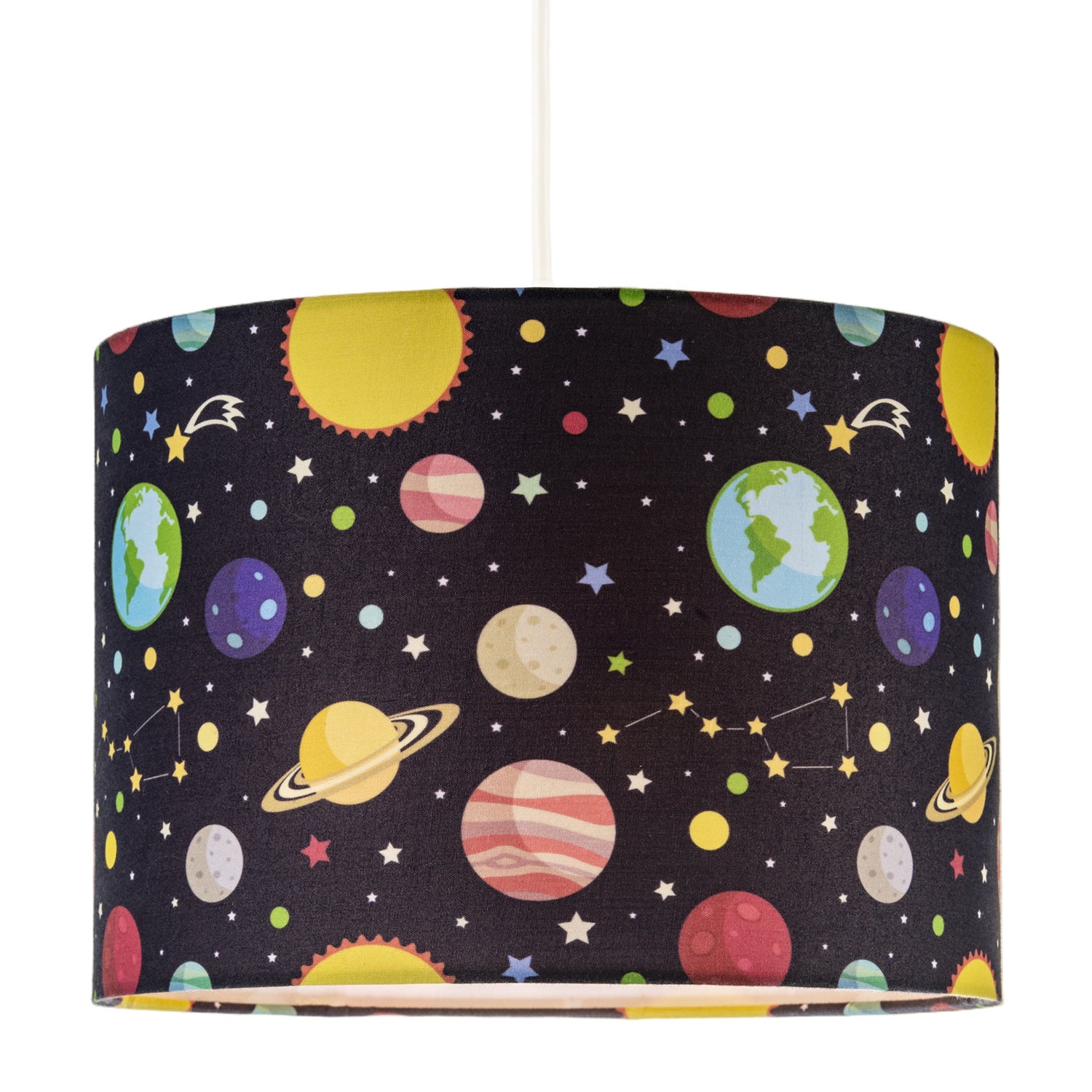 Outer Space Lamp Shade with Colourful Planets Stars and Constellations Image 2