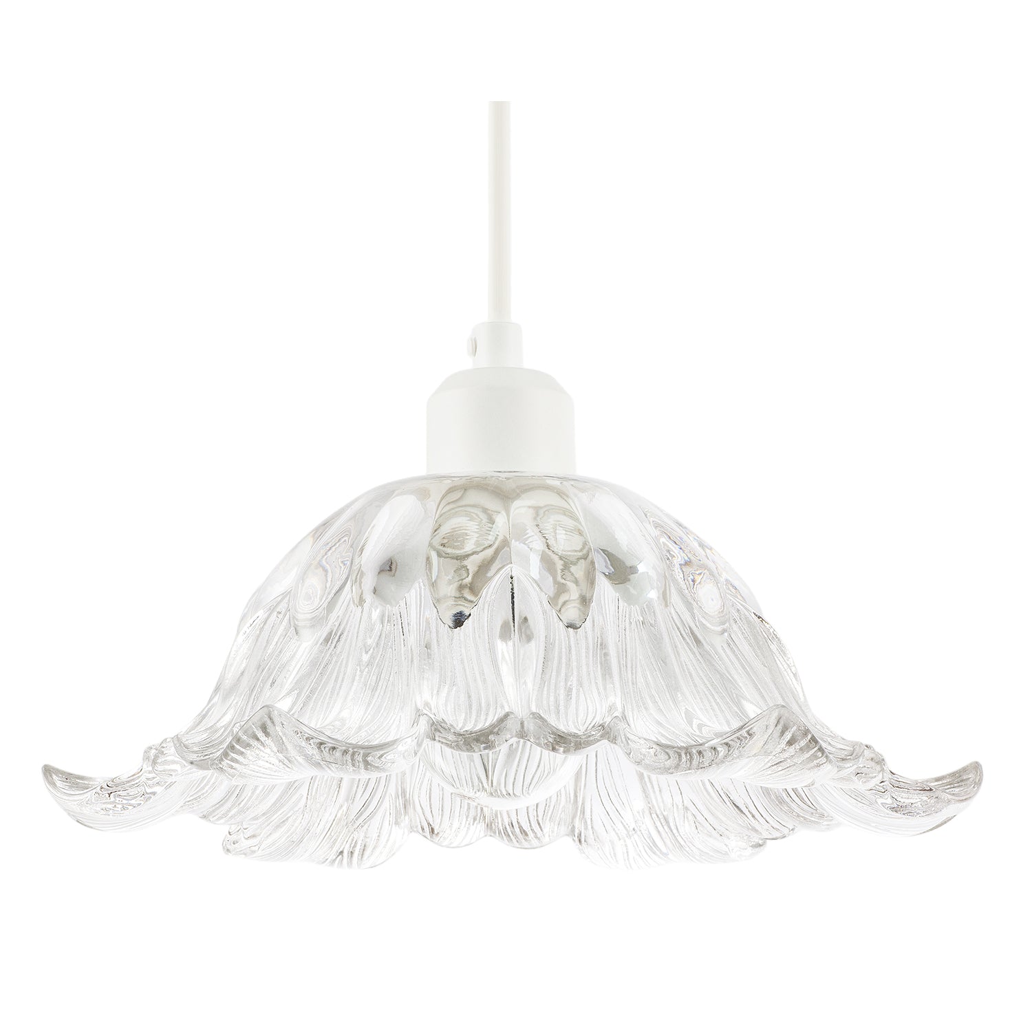 Art Nouveau Sculptural Clear Glass Pendant Ceiling Lighting Shade Image 1