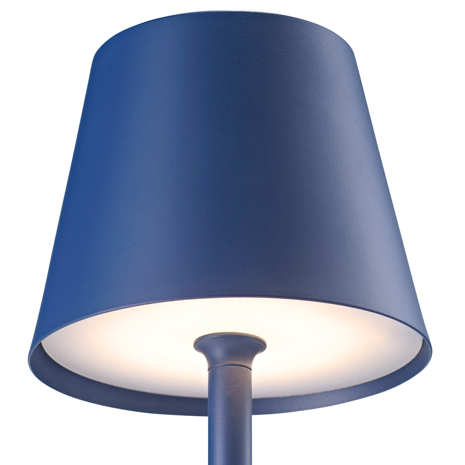 Tall Navy Blue Rechargeable Touch Dimmable Table Lamp with Metal Shade Image 2