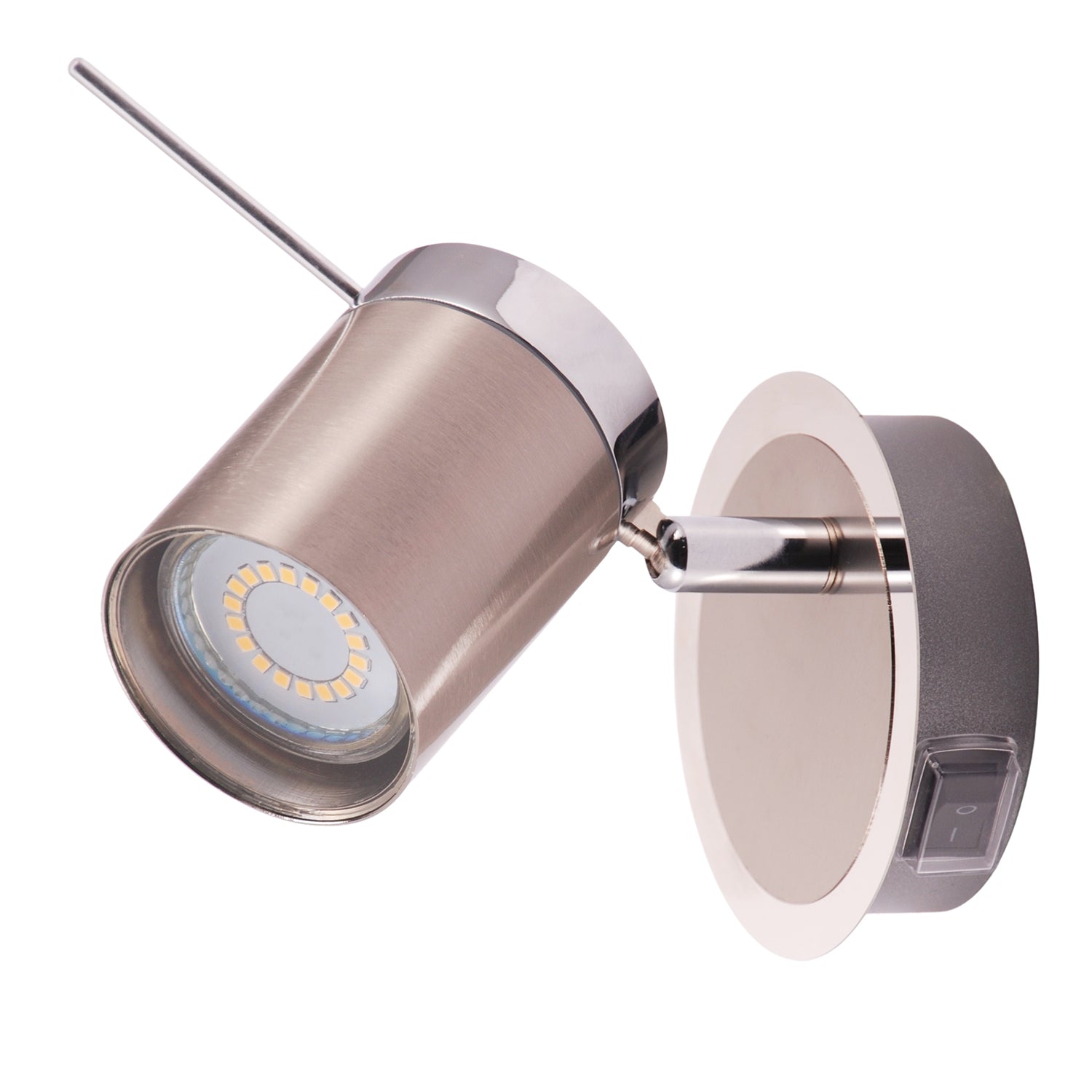 Modern Designer Chrome and Satin Nickel Spot IP44 Bathroom Wall Light Fitting Image 5