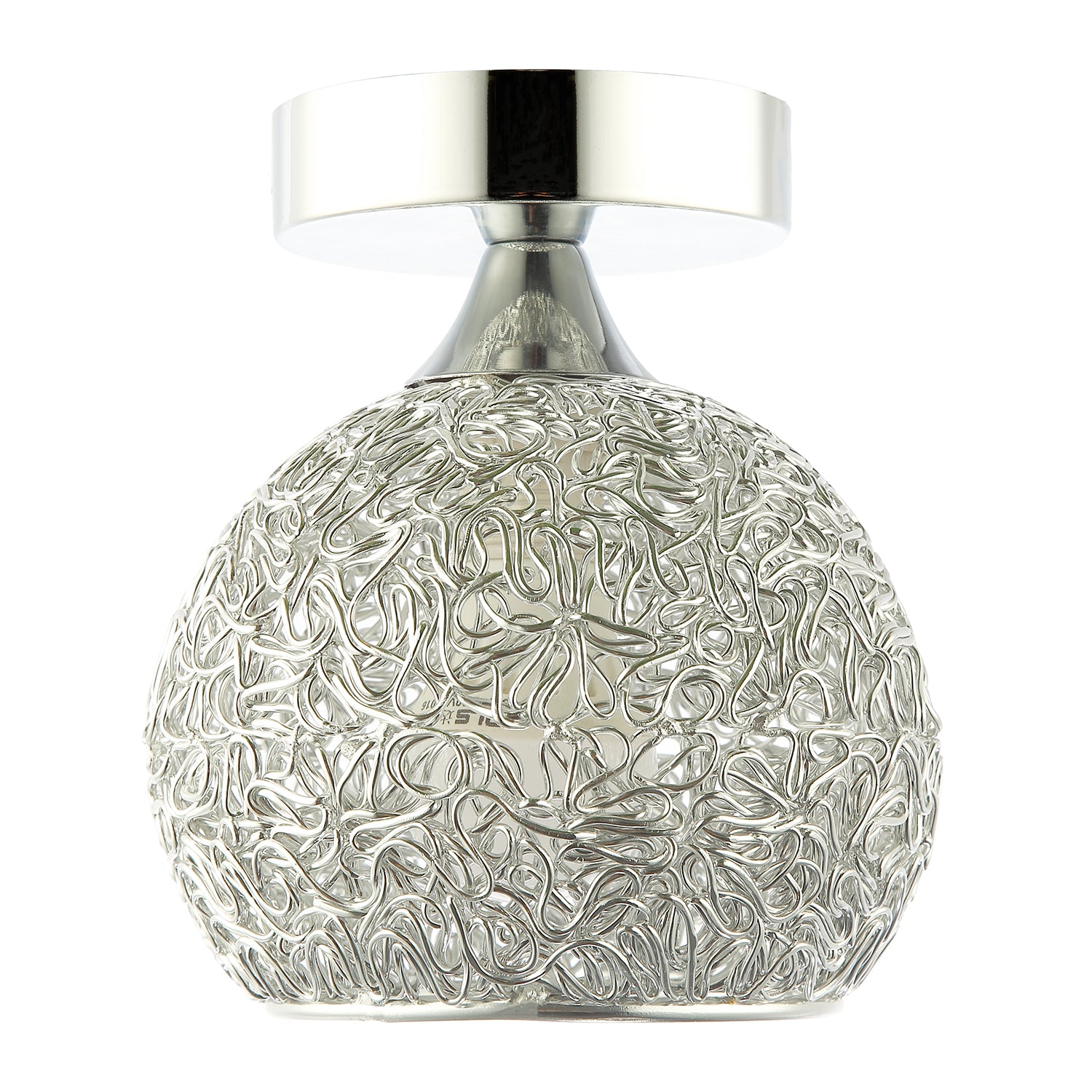 Modern Polished Chrome Ceiling Light Fitting with Twisting Metal Shade Image 1