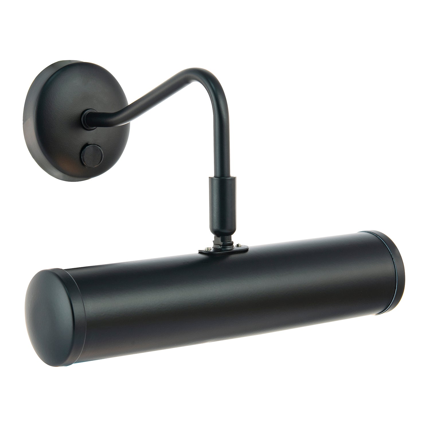 Classic Traditional Picture Wall Light Fitting in Matte Black with Switch Button Image 1