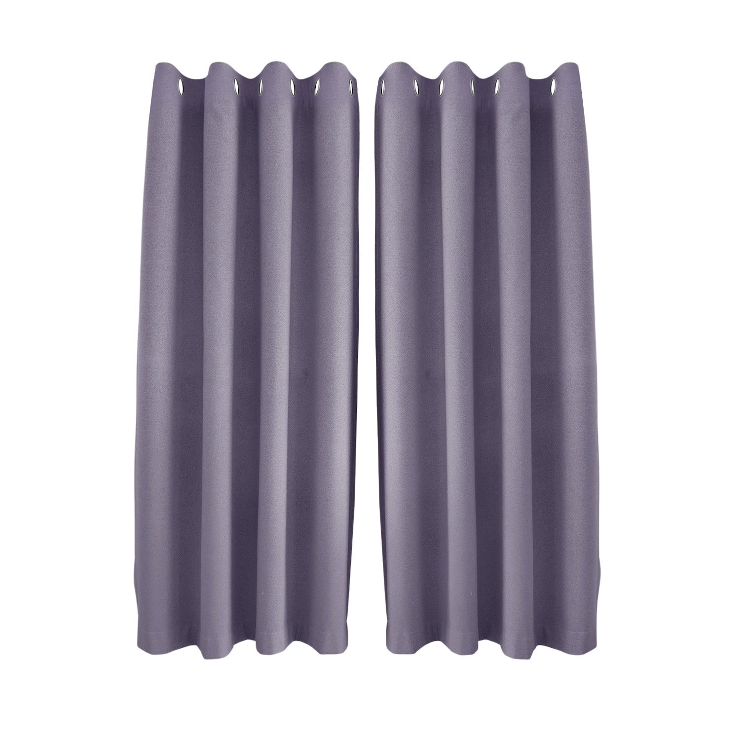 Purple Mauve Linen Blackout Curtains - 46 x 63 Inch Drop - 2 Panel Image 1