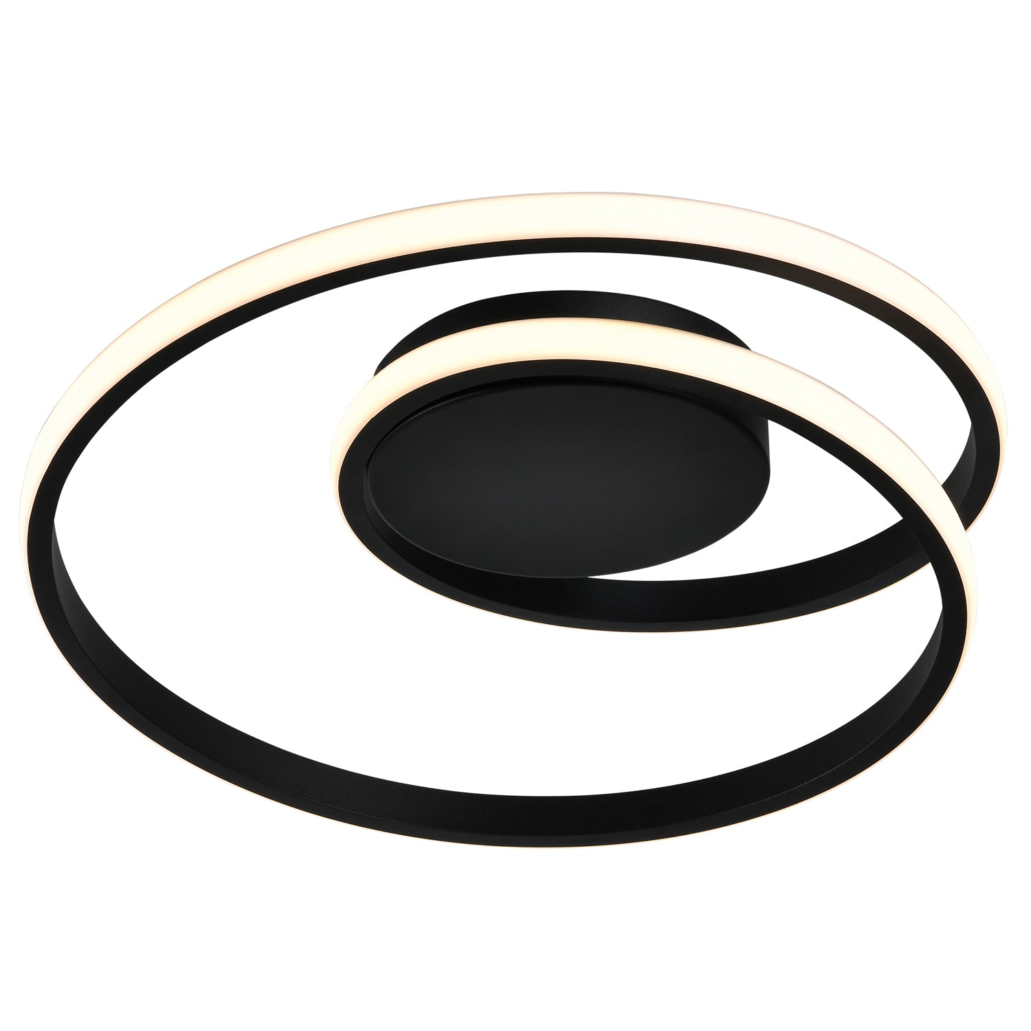 Modern Single Loop Strip Flush LED Powered Ceiling Light Fitting in Black Sand Image 2