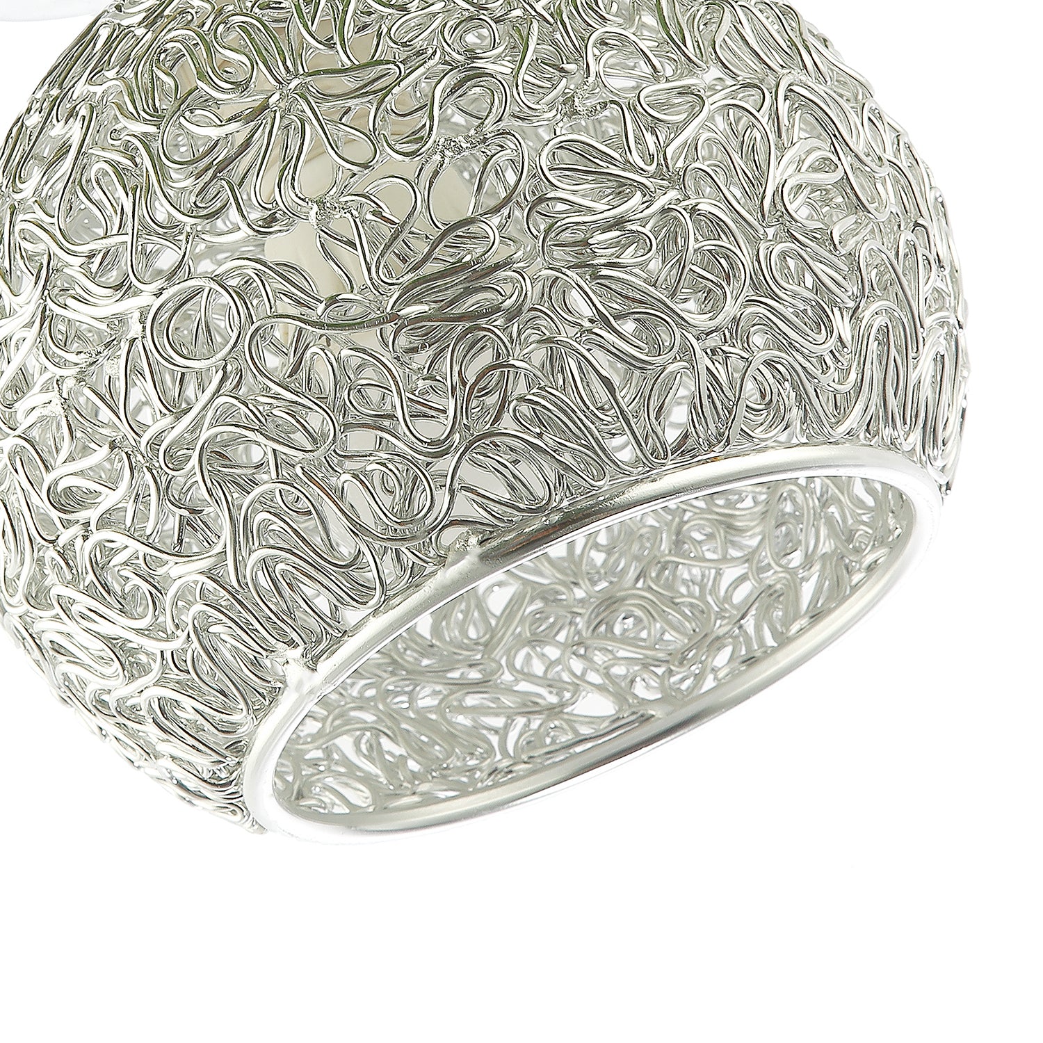 Modern Polished Chrome Ceiling Light Fitting with Twisting Metal Shade Image 4