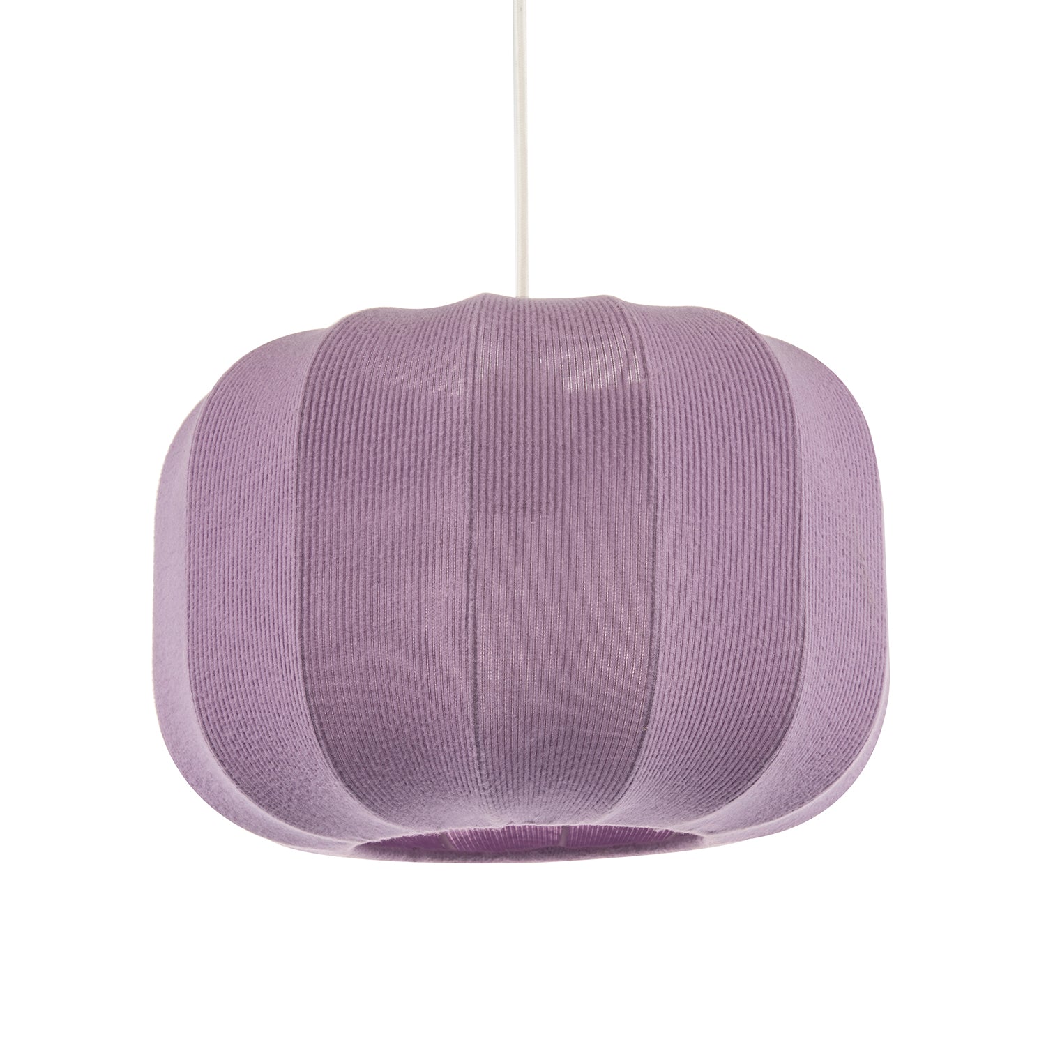 Modern Pendant Lamp Shade with Soft Elasticated Fabric Lilac Covering Image 1