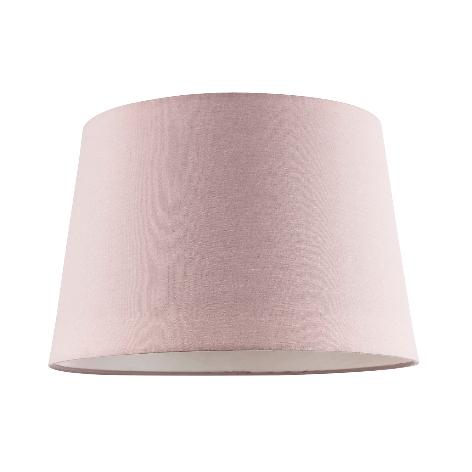 Blush Pink Cotton Fabric 12inch Drum Lampshade with White Cotton Inner Image 1