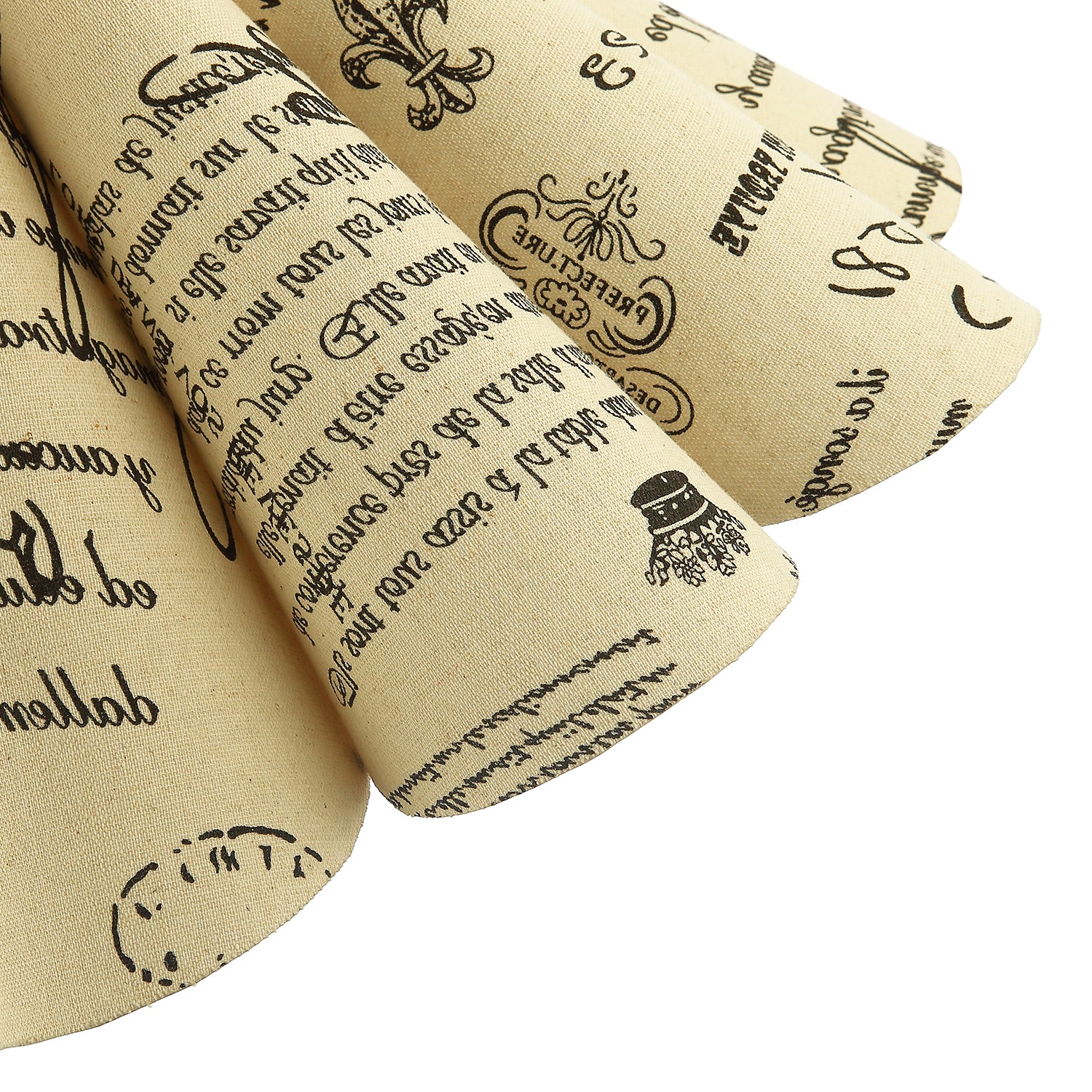 Vintage France Theme Linen Pendant Shade with Black Scroll Wording Image 4