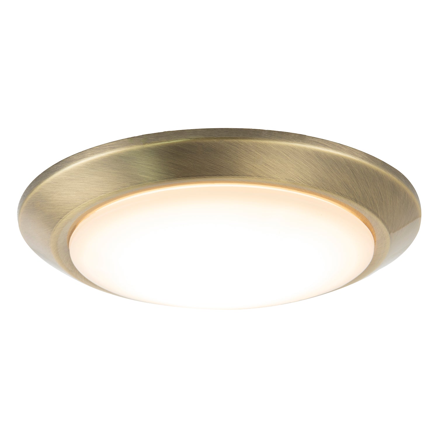 Contemporary Antique Brass Flush LED Bathroom Ceiling Light Fitting Image 2
