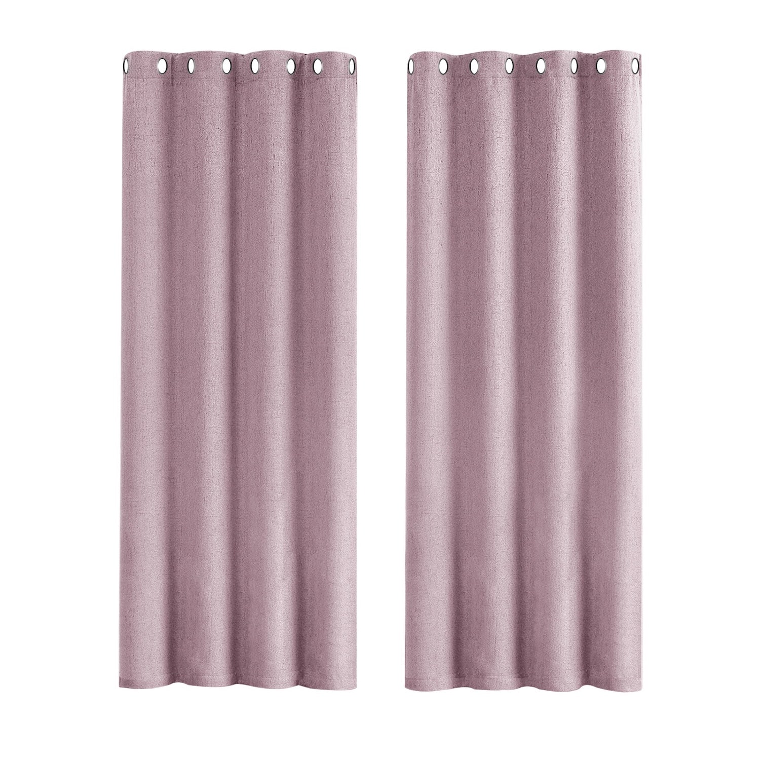Lilac Lined Blackout Eyelet Curtains - 46 x 54 Inch Drop - 2 Panel Image 1