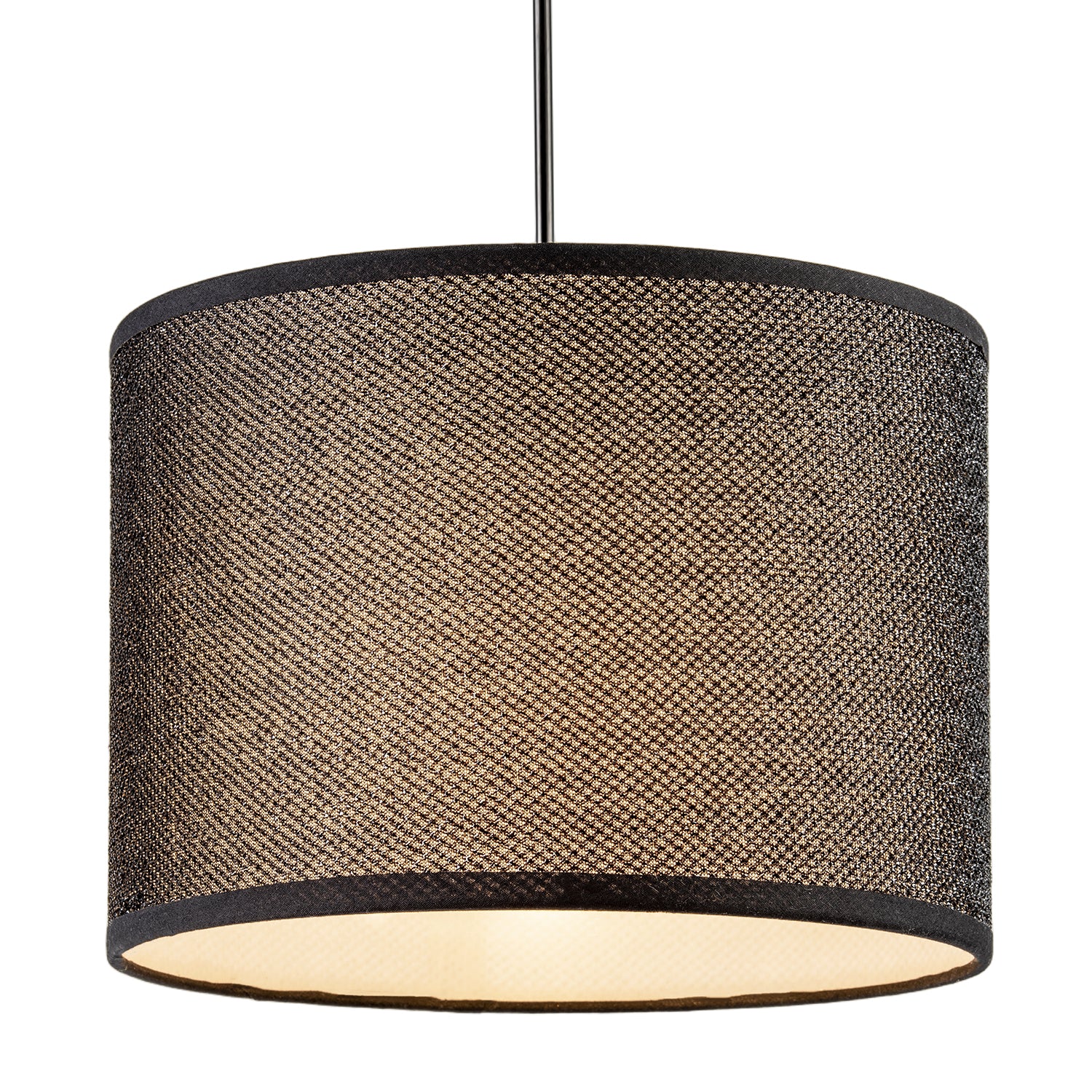 Modern and Designer Mini Diamond Black Glitter Fabric Lamp Shade Image 2