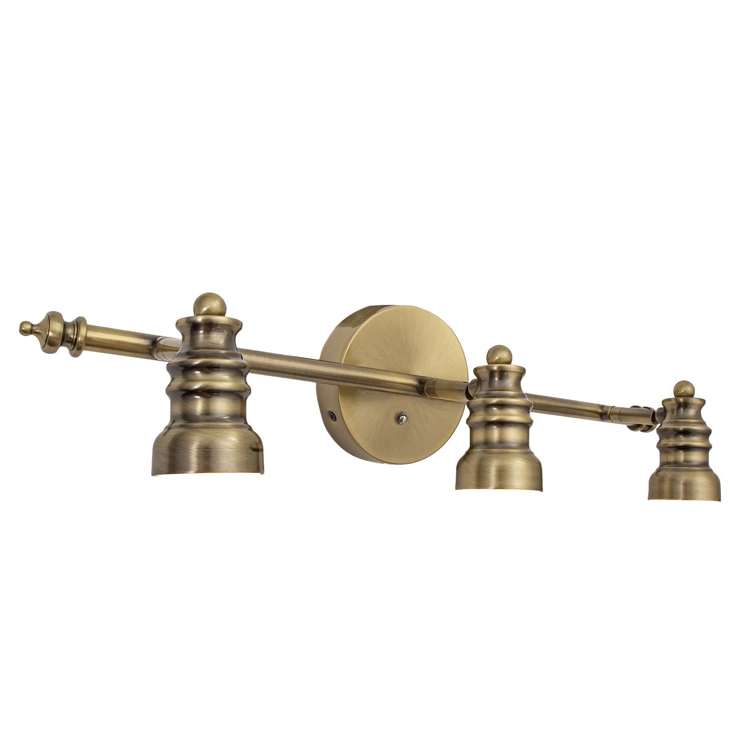 Antique Brass Wireless Rechargeable LED Touch Dimmer Triple Spot Wall Light Image 2