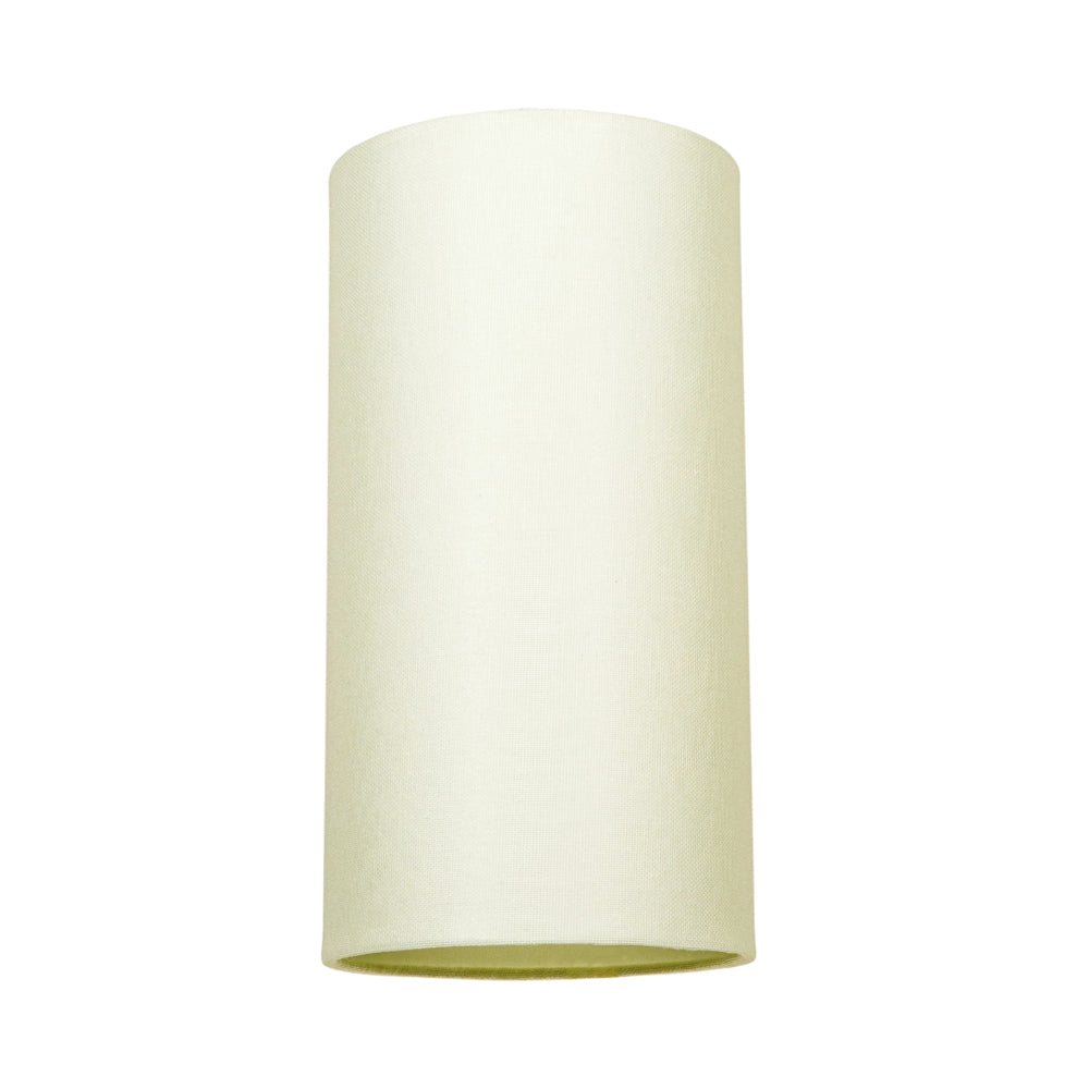 Contemporary and Stylish Soft Cream Linen Fabric Tall Cylindrical 25cm Lampshade Image 1