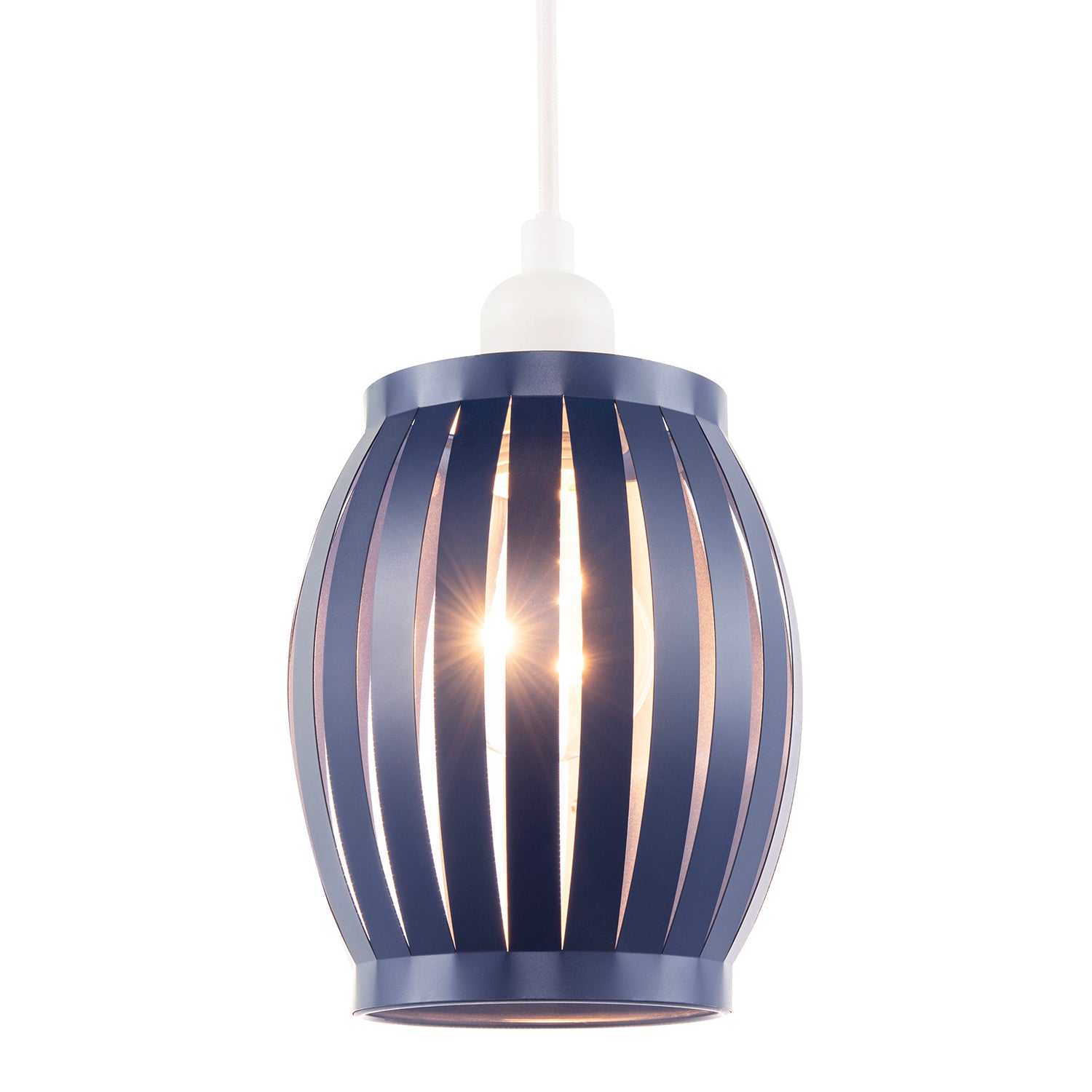 Unique Grill Style Pendant Lighting Shade in Dark Navy Midnight Blue Image 2