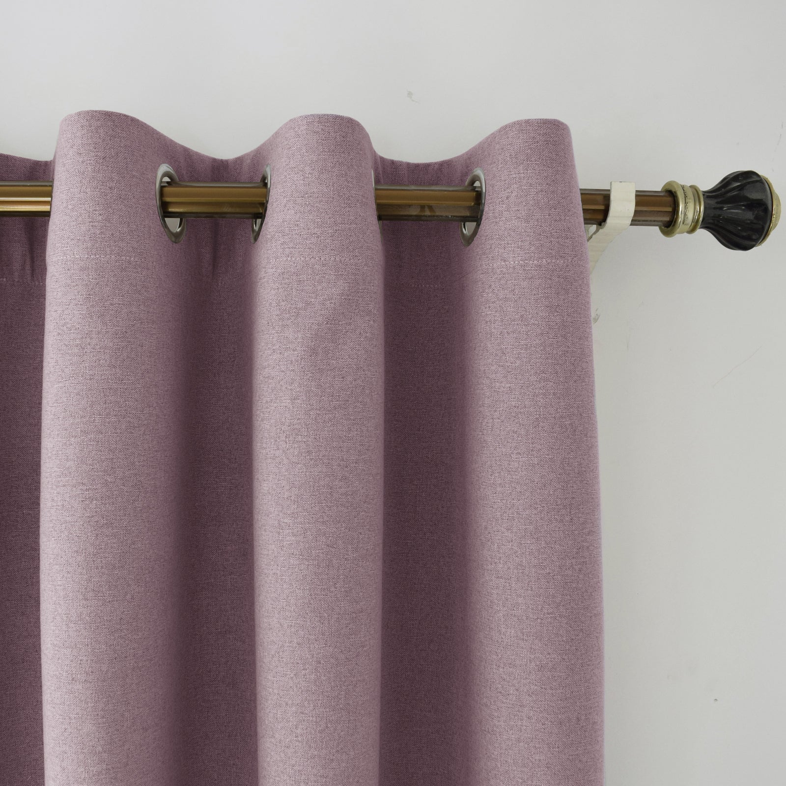 Lavender Pink Linen Blackout Curtains - 46 x 63 Inch Drop - 2 Panel Image 2