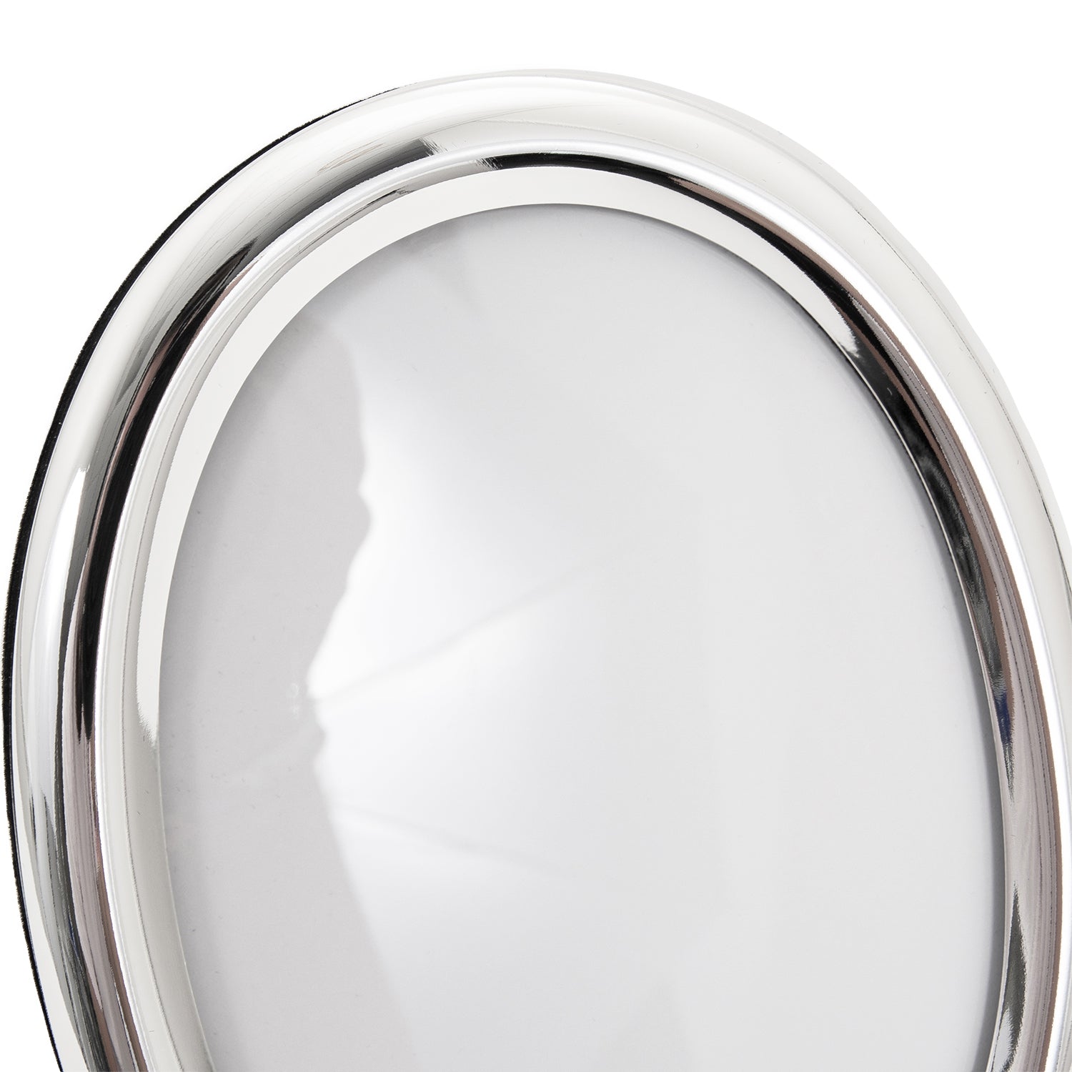 Contemporary Oval Silver Plated Metal 5" x 7" Picture Frame with Rounded Border Image 4