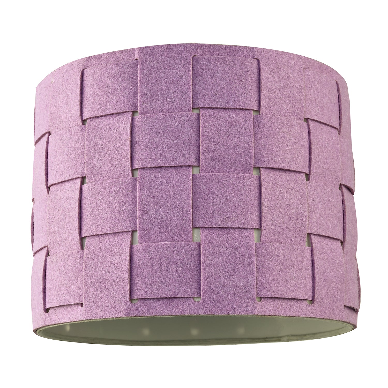Modern Designer Woven Cross Hatch Felt Drum 10 Inch Lamp Shade in Soft Lilac Image 1