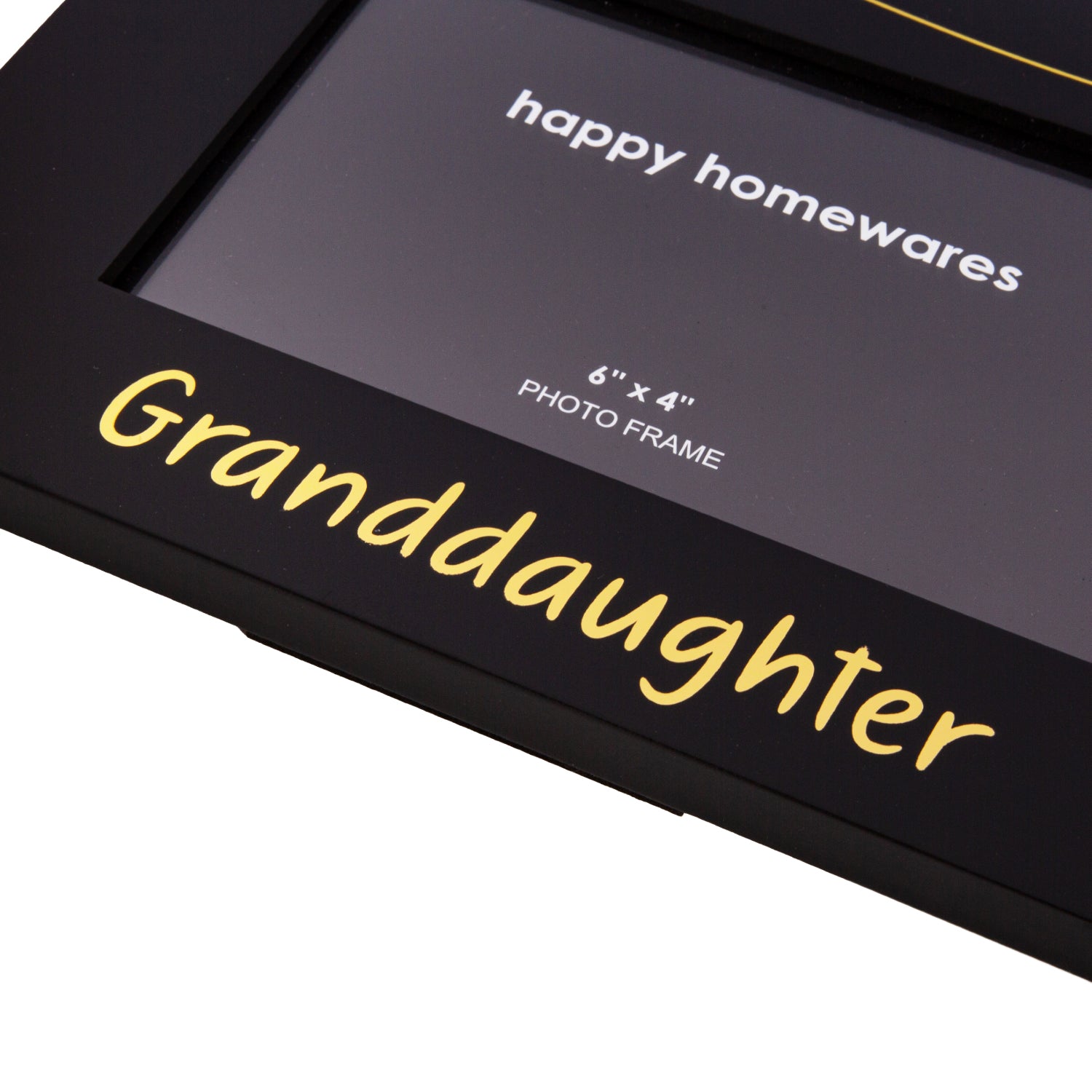 Cute and Modern Granddaughter 4" x 6" Black Picture Frame with Gold Foil Decor Image 5