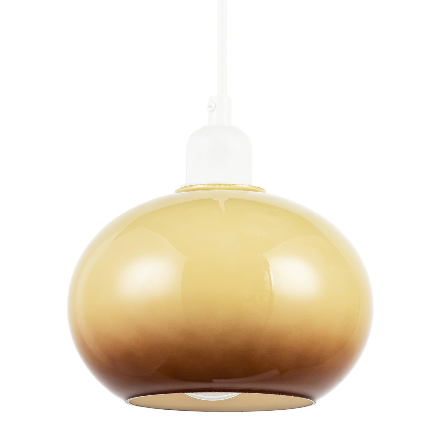 Gradient Amber Glass Globe Pendant Lamp Shade in Rounded Globe Form Image 1