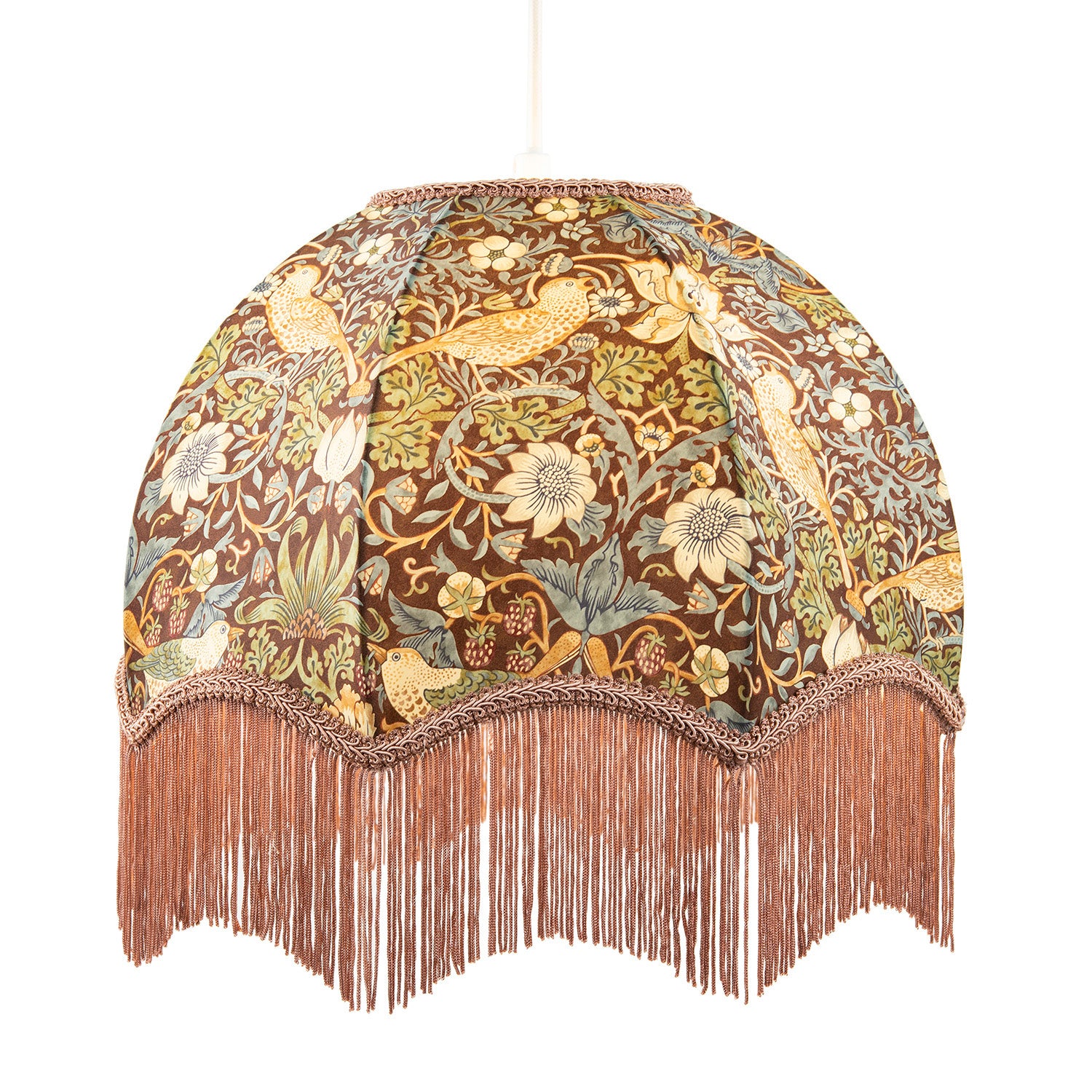Victorian Designed Vintage Lamp Shade with Green and Blue Floral Decor Image 2