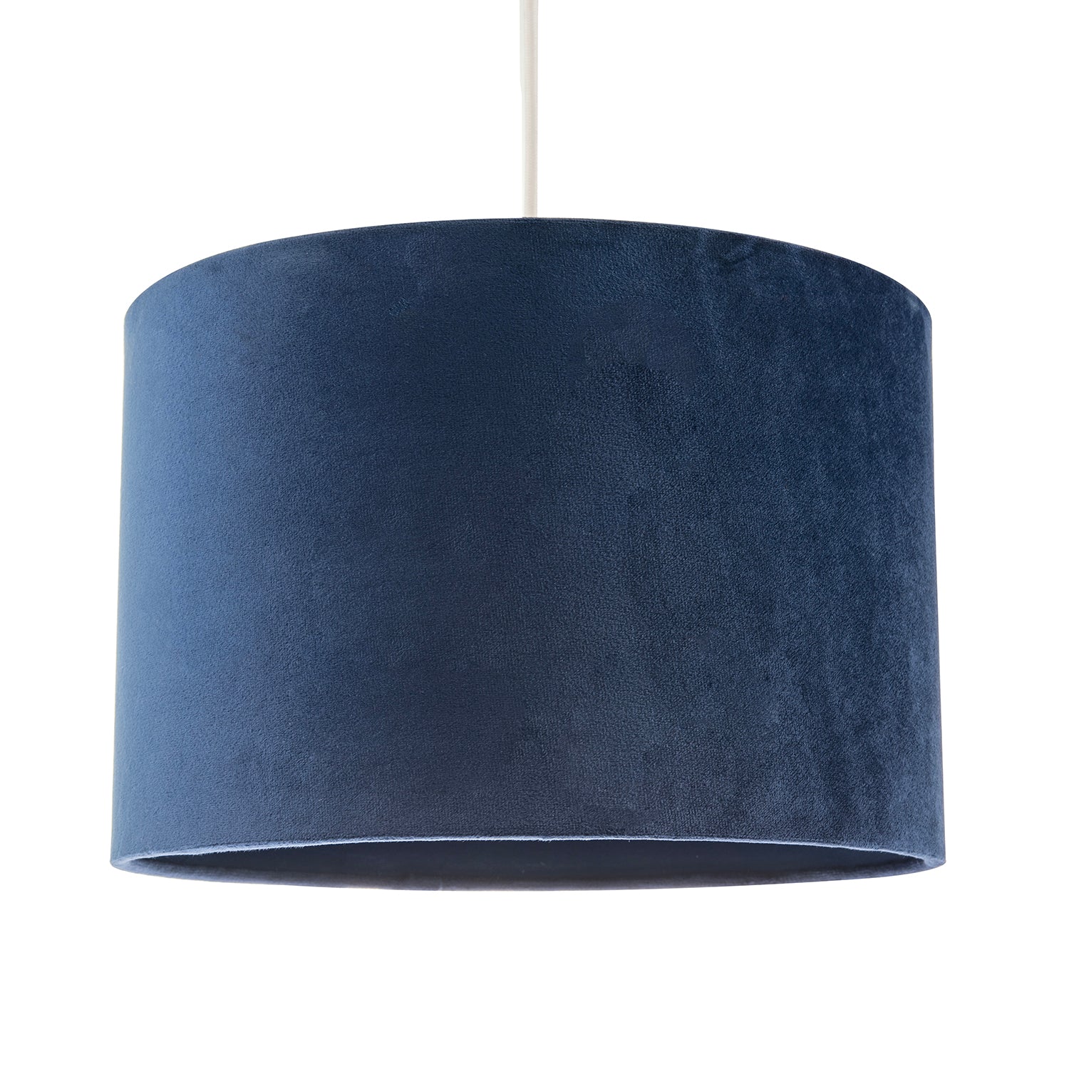 Soft Velvet Midnight Blue Fabric Round Lamp Shade for Table or Pendant Image 2
