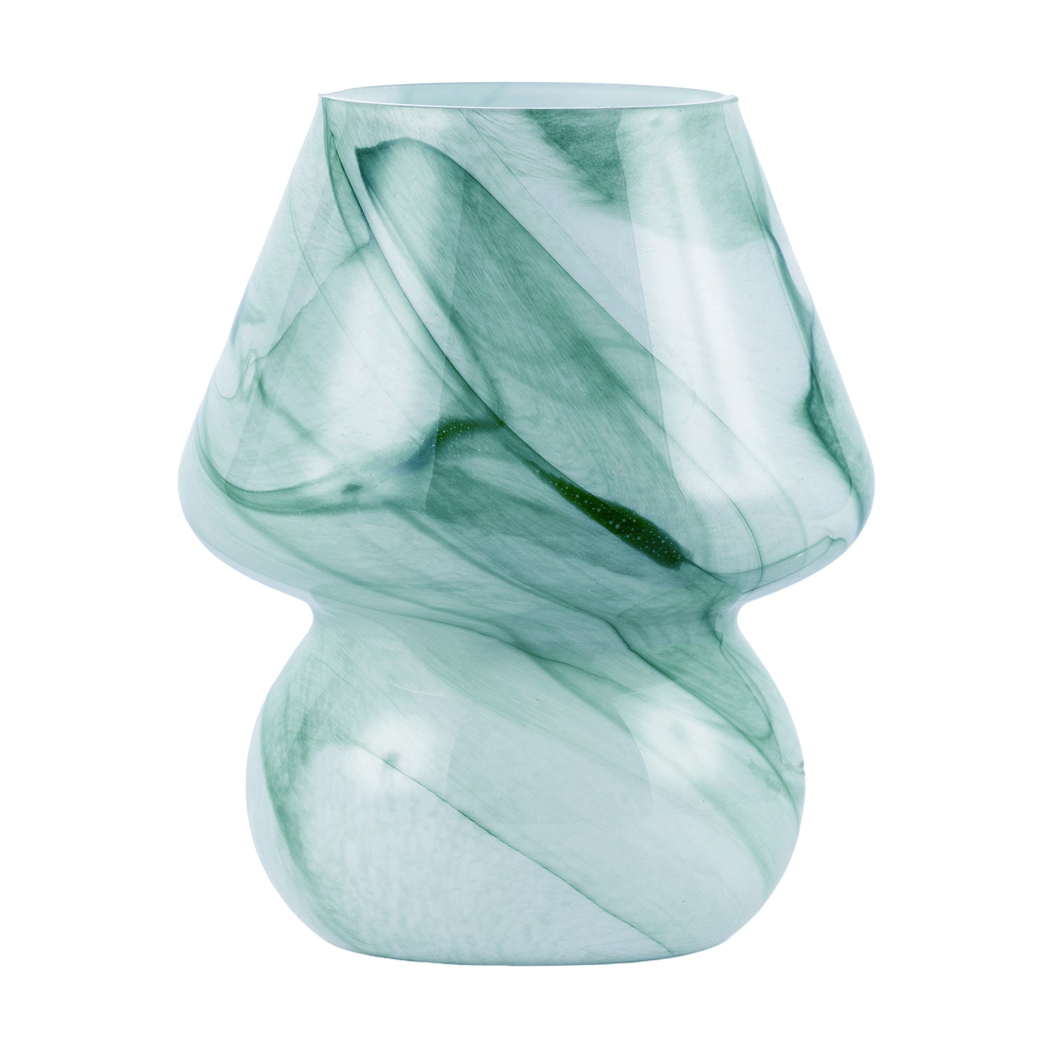 Modern Mini Mushroom Glass Table Lamp with Blue Teal Effect Pattern Image 8