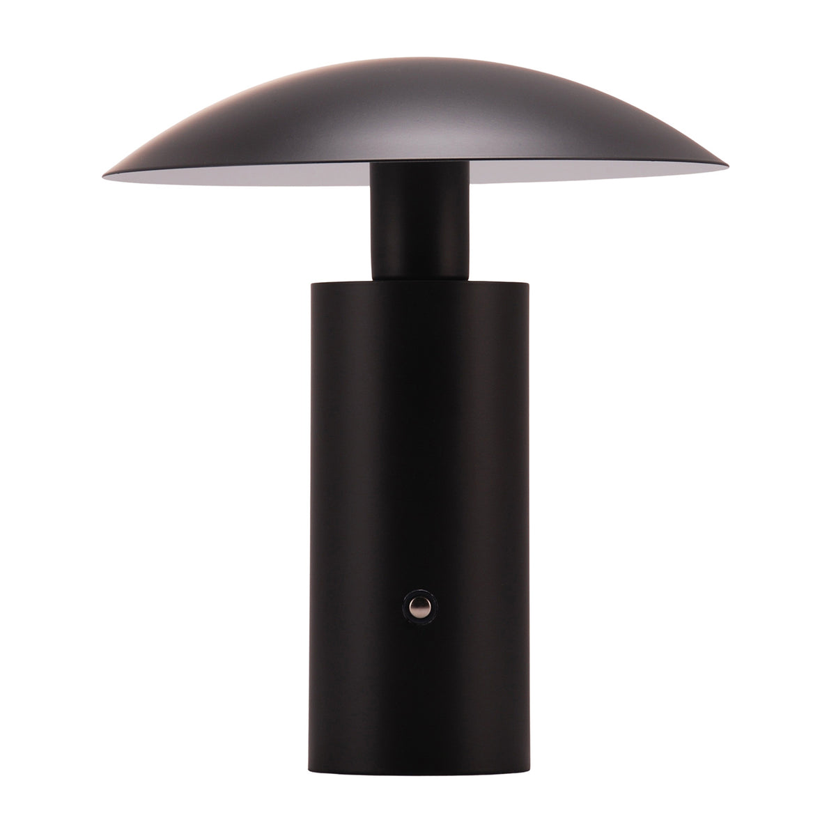 Designer Flat Cone Mushroom Rechargeable and Dimmable Table Lamp in Matte Black Image 2
