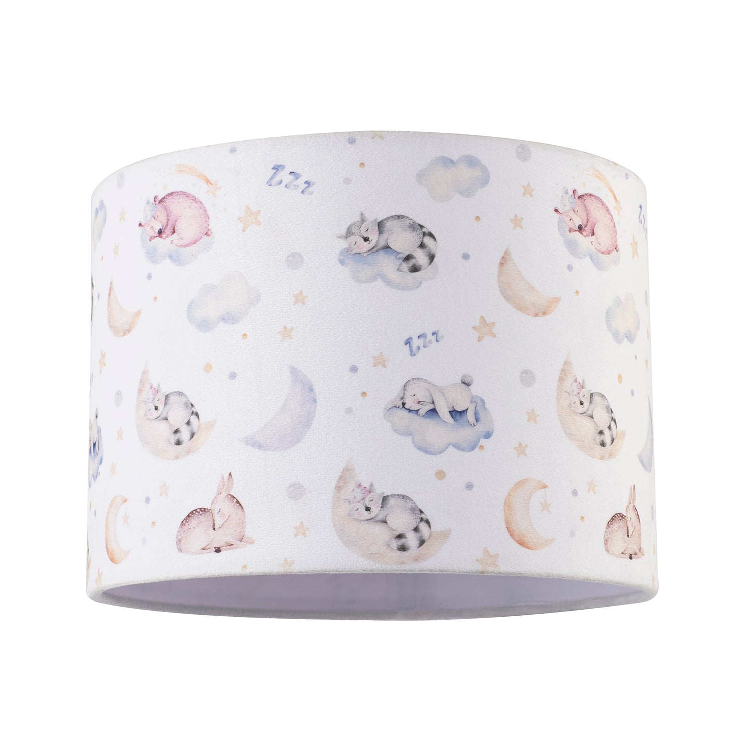 Fun and Cosy Baby Velvet Lamp Shade with Stars Clouds and Animals Image 1