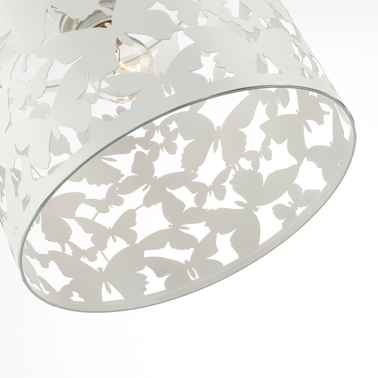 Unique Butterfly Themed Pendant Ceiling Light Shade in Gloss White Image 5