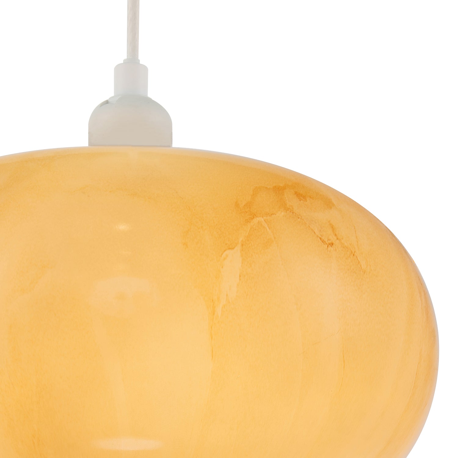 Amber Tinted Alabaster Glass Pendant Shade with Marble Effect Finish Image 3