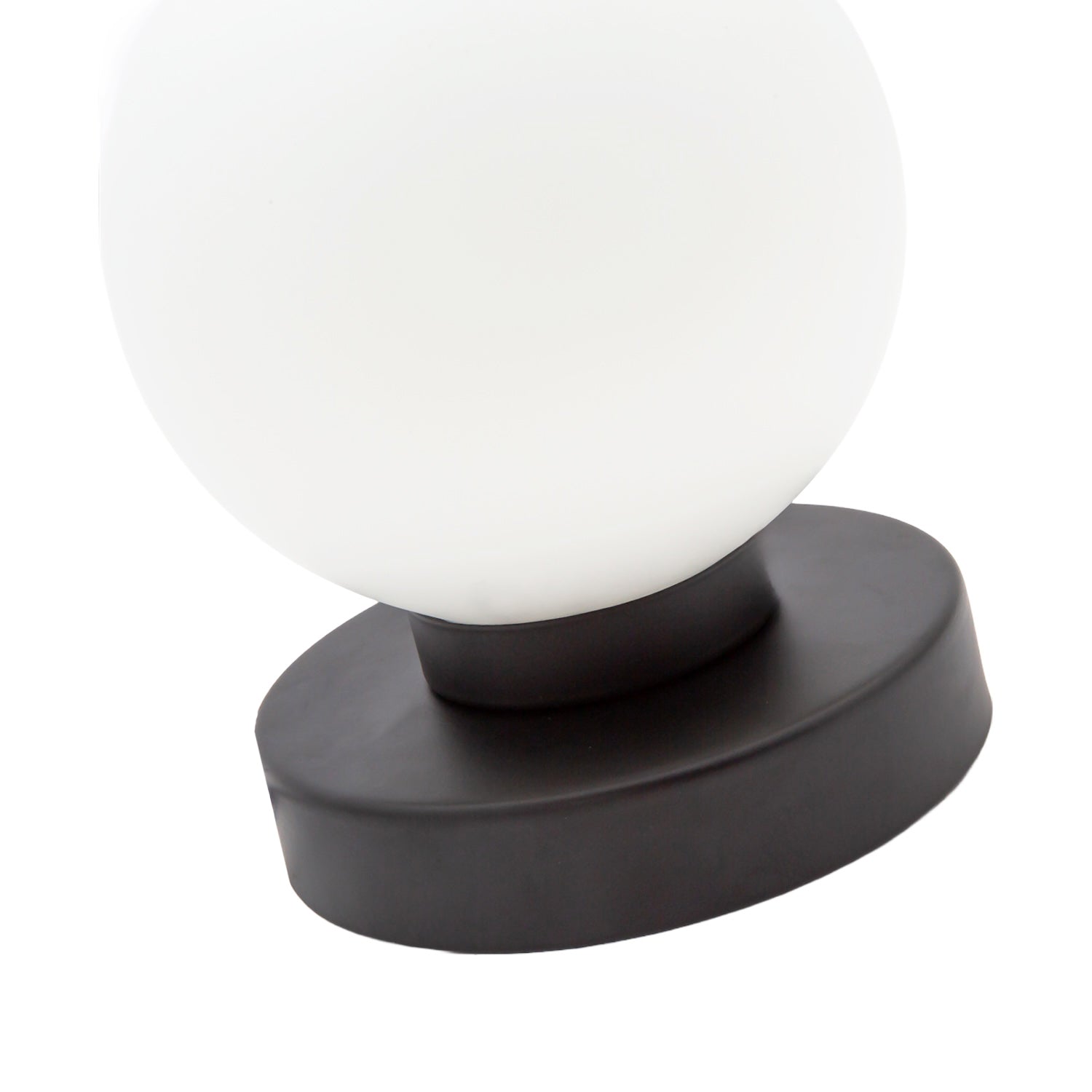 Contemporary Opal Glass Globe Table Lamp with Matte Black Round Base Image 4