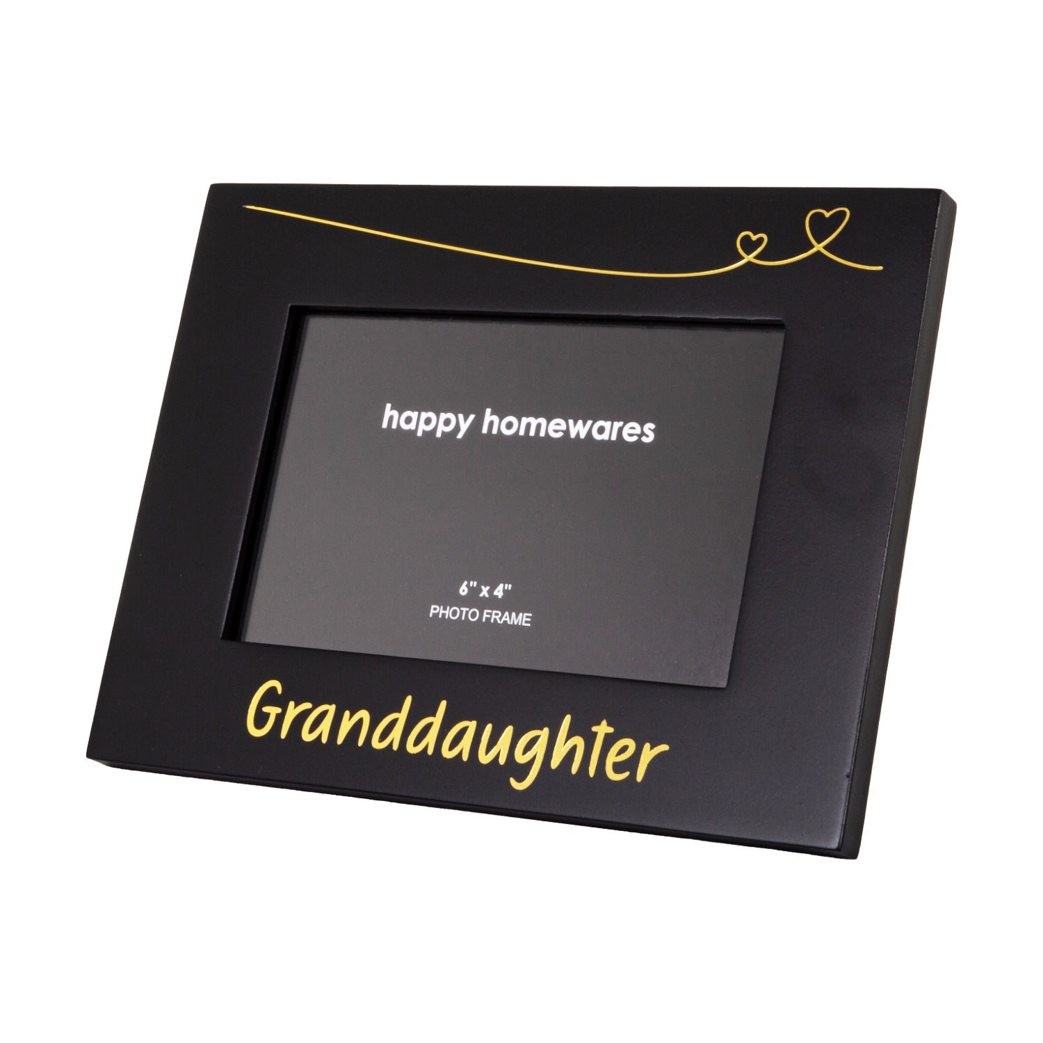 Cute and Modern Granddaughter 4" x 6" Black Picture Frame with Gold Foil Decor Image 3
