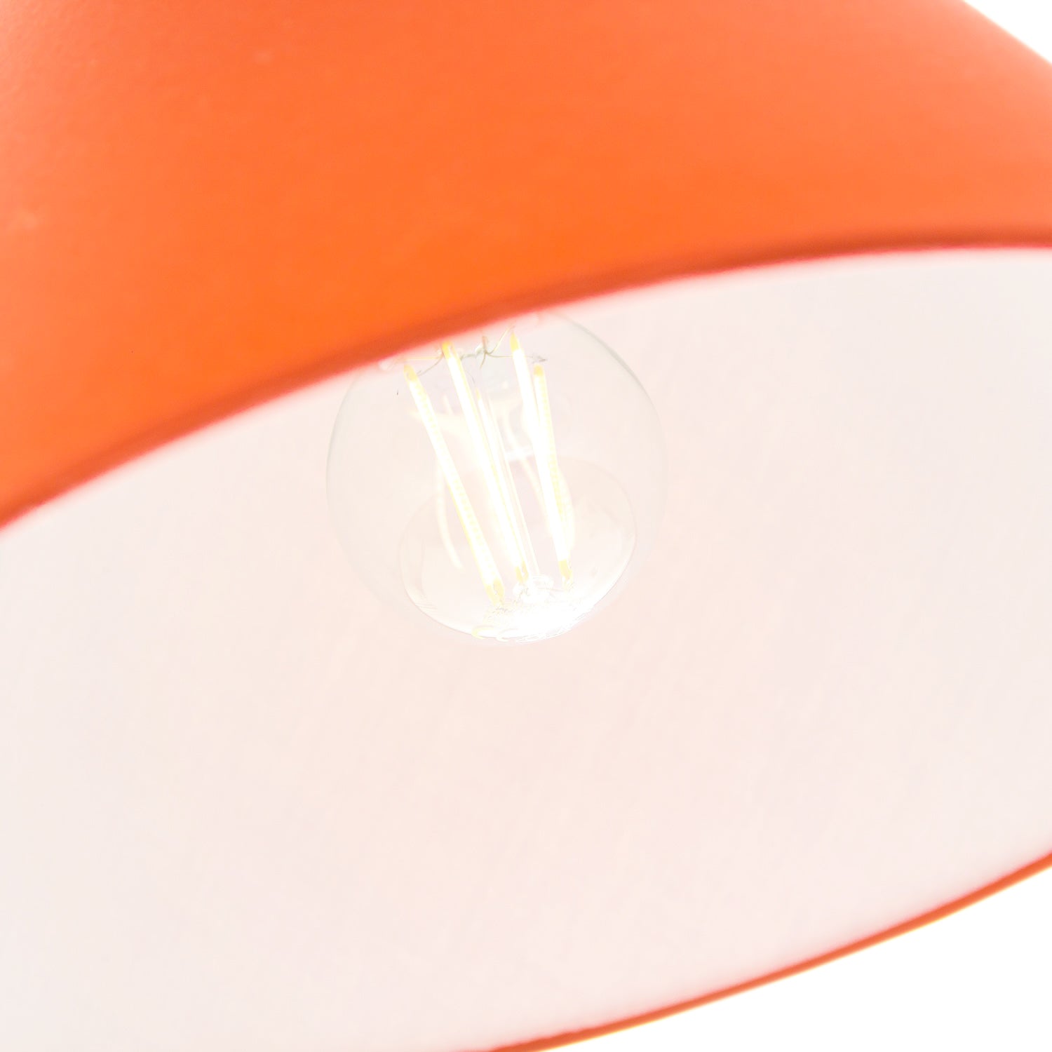 Traditional 8 Inch Vivid Orange Cotton Fabric Coolie Lamp Shade Image 3