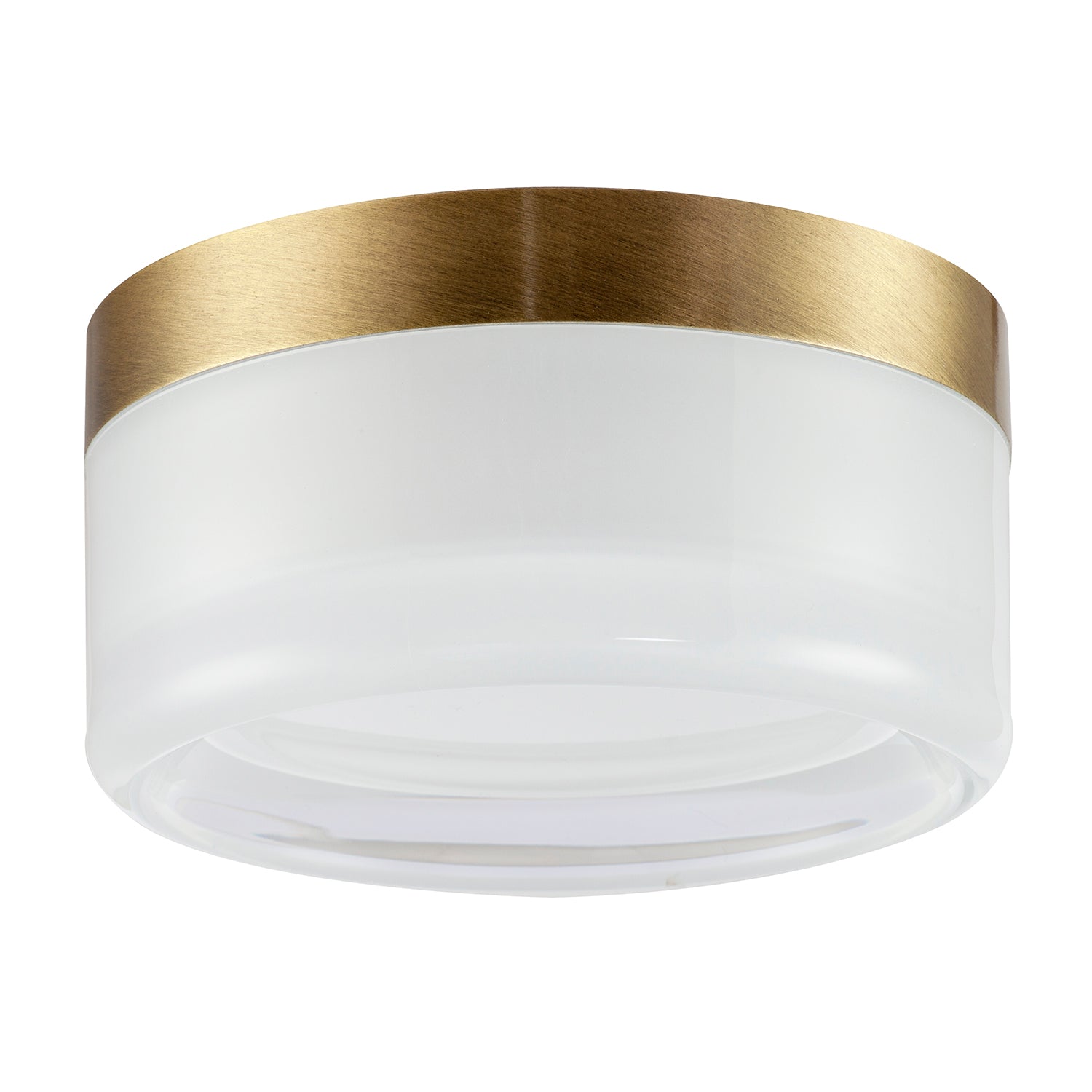 Designer Antique Brass LED Bathroom Ceiling Light with Opal Glass Image 1