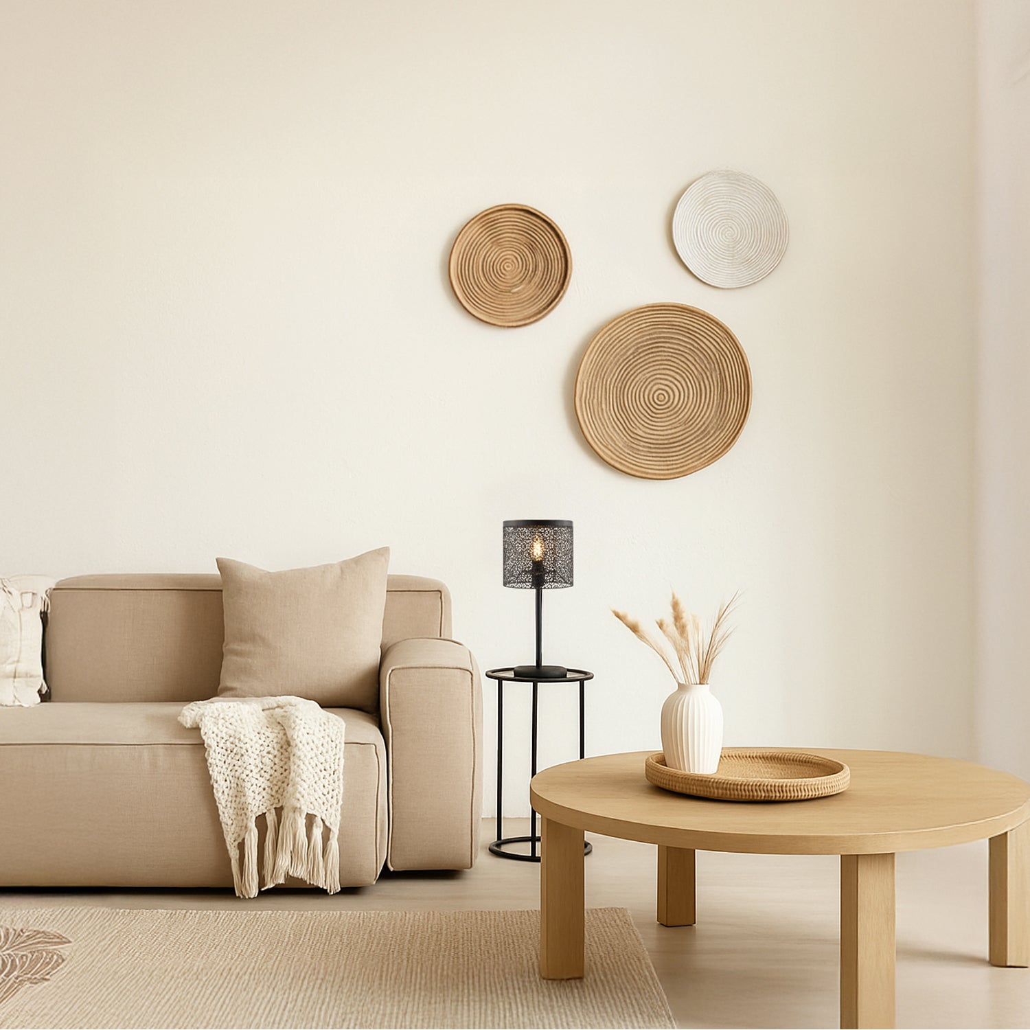 Classic Chic Moroccan Themed Matte Black Table Lamp with Inline Switch Image 7