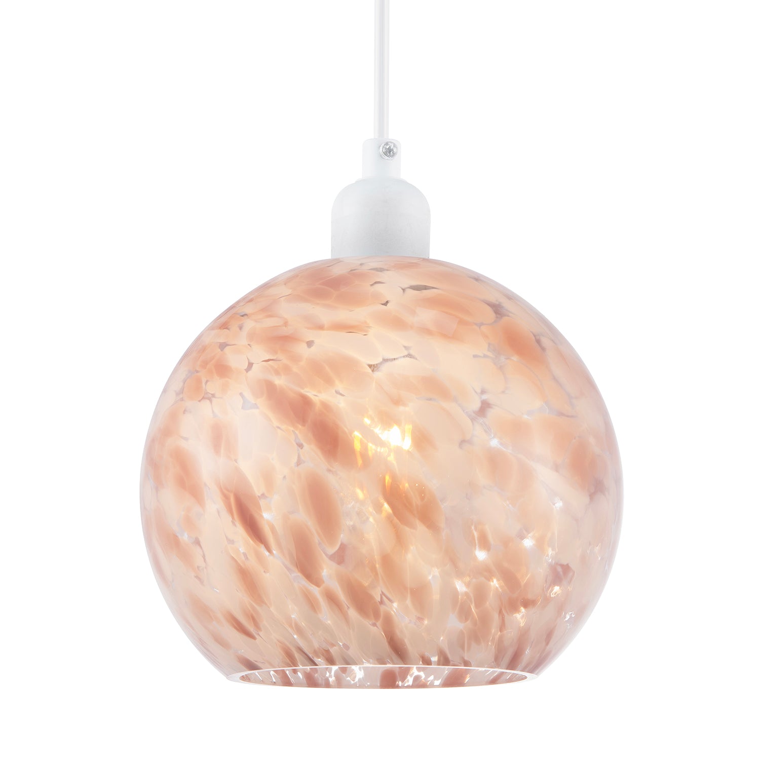 Modern Pink and White Snowflake 20cm Glass Pendant Ceiling Lamp Shade Image 2