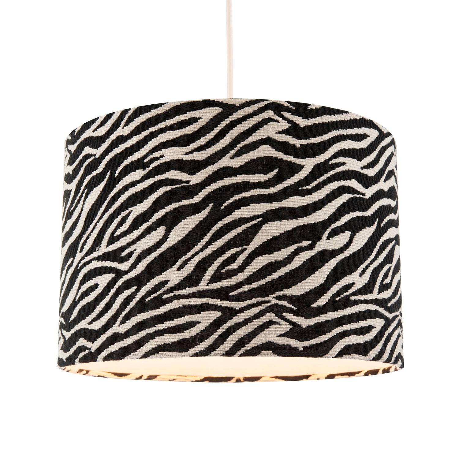 Zebra Themed Lamp Shade in Textured Jacquard Fabric with Cotton Lining Image 2