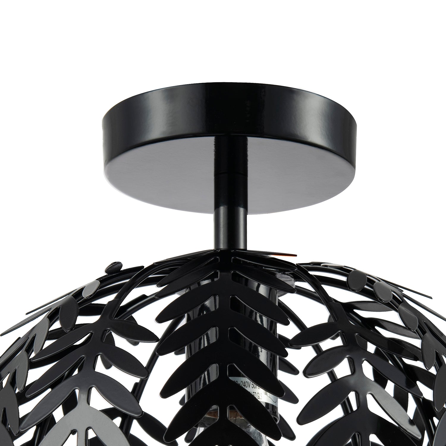 Contemporary Fern Leaf Designed Ceiling Lighting Fitting in Black Gloss Finish Image 5