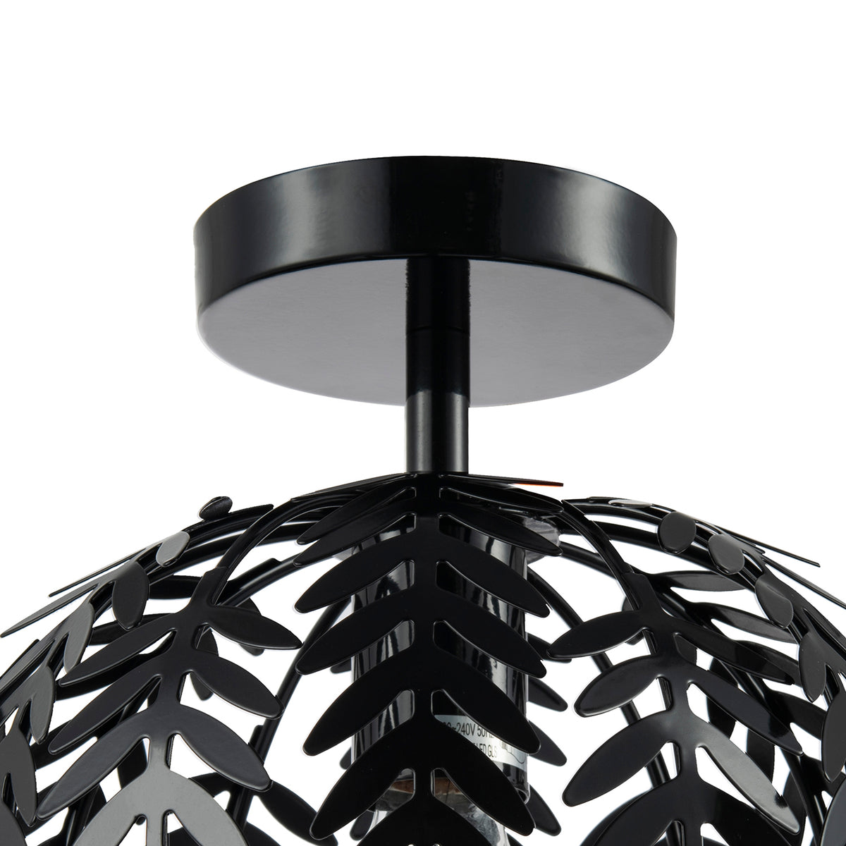 Contemporary Fern Leaf Designed Ceiling Lighting Fitting in Black Gloss Finish Image 5