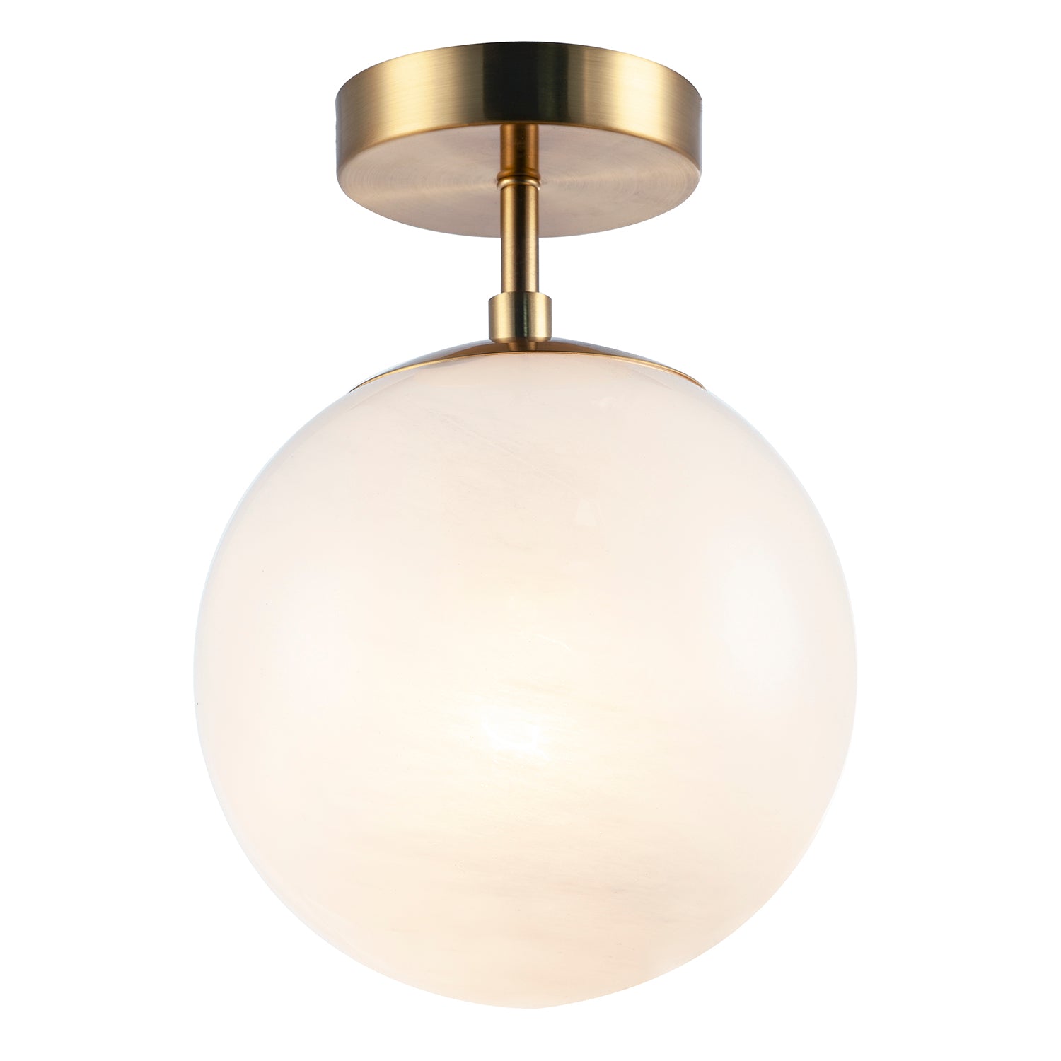 Modern Snowflake Glass Globe Bathroom Ceiling Light in Antique Brass Image 2