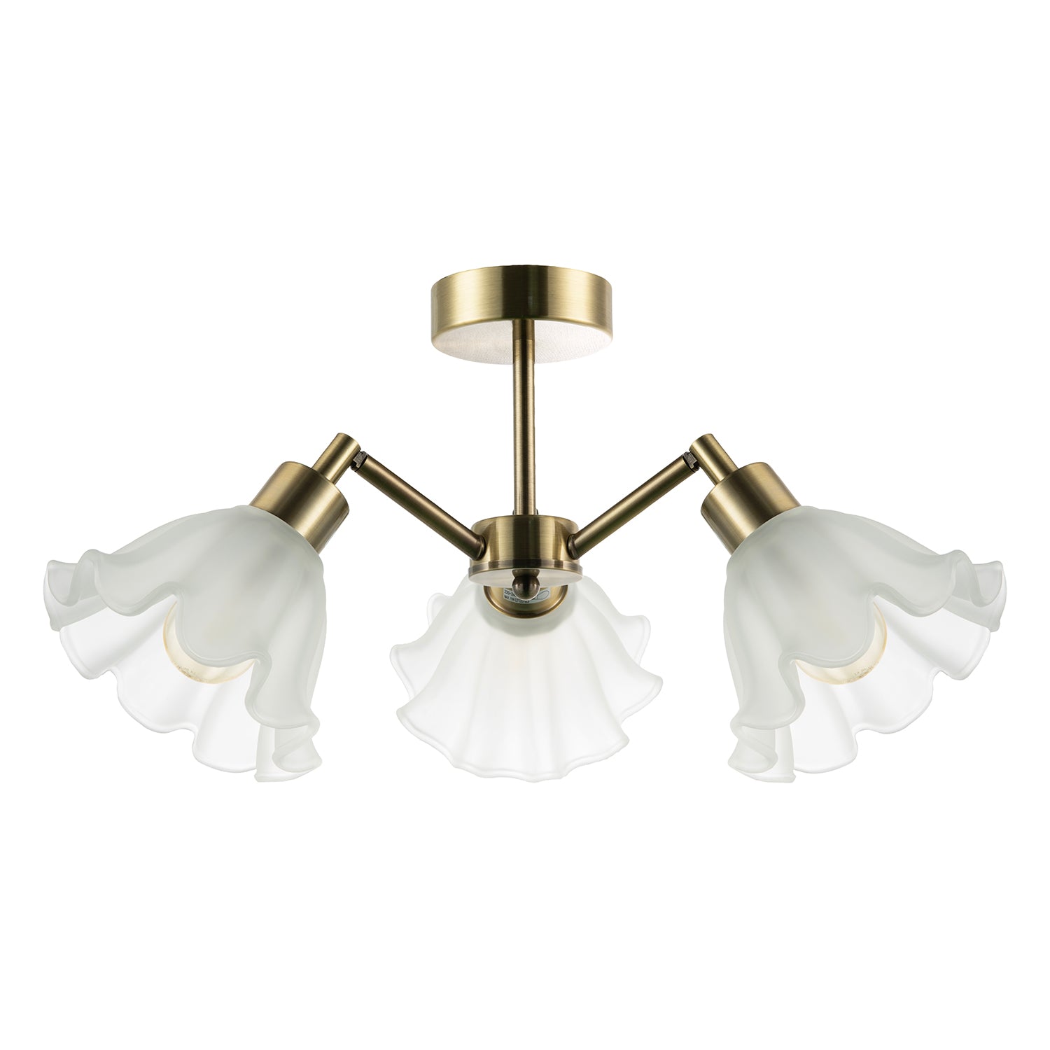 Traditional Ceiling Light Fitting with Frosted Scallop Glass Shades Image 1